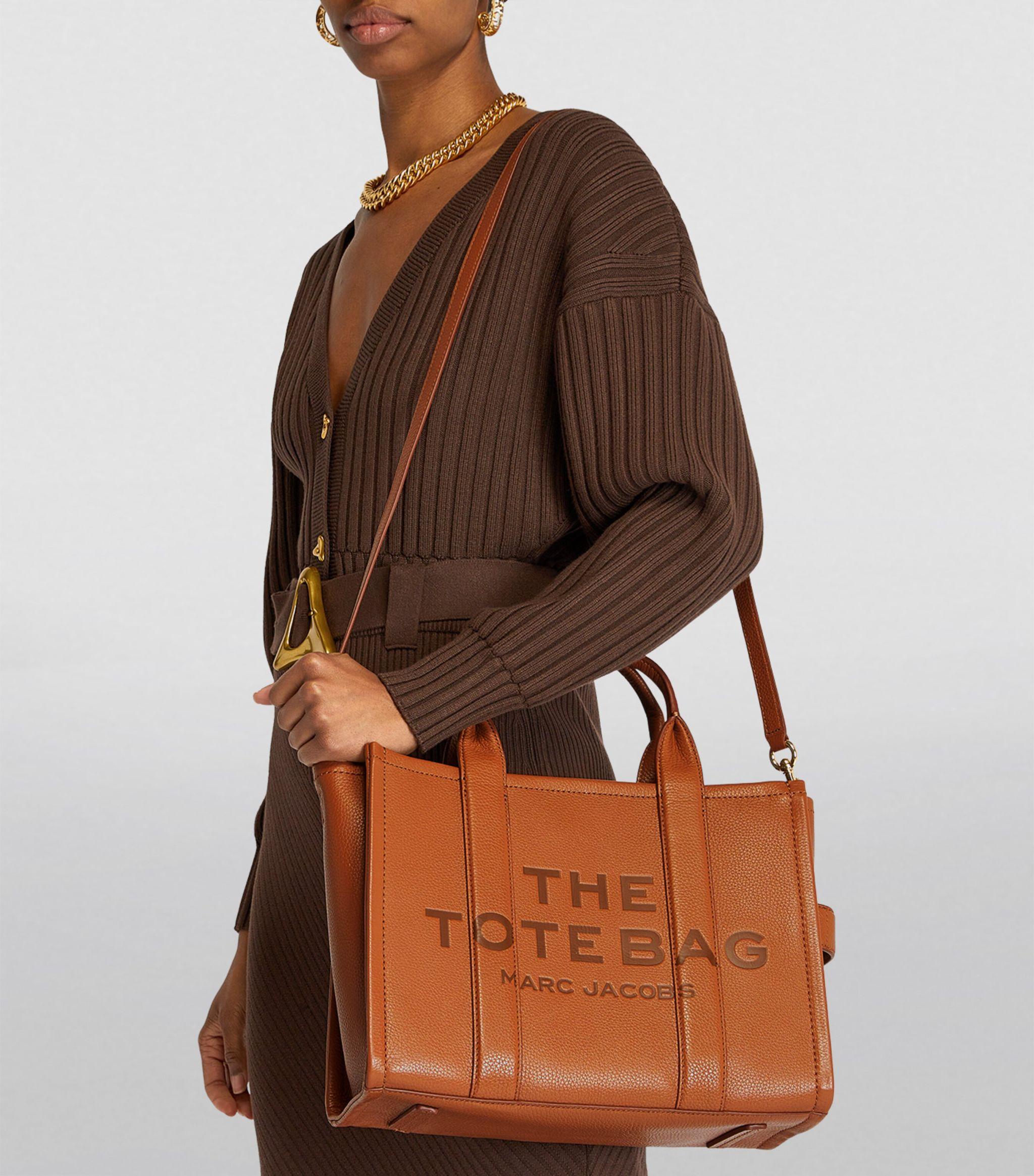 The Small Leather Tote Bag in Brown - Marc Jacobs