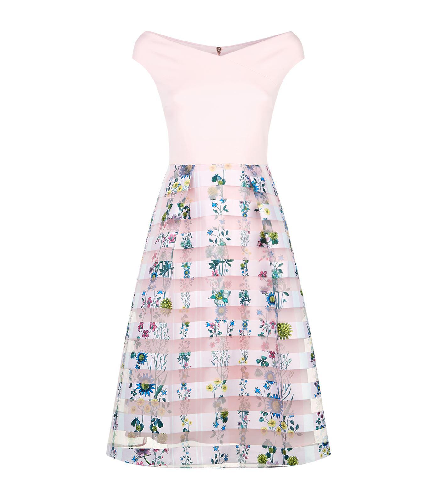 Ted Baker Lulou Floral Bardot Dress in Pink Lyst