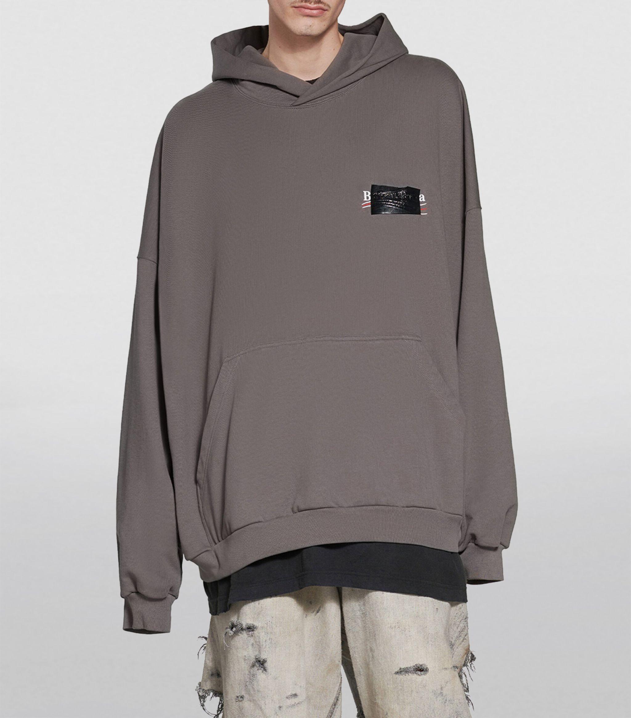 Balenciaga Oversized Gaffer Hoodie in Gray for Men | Lyst
