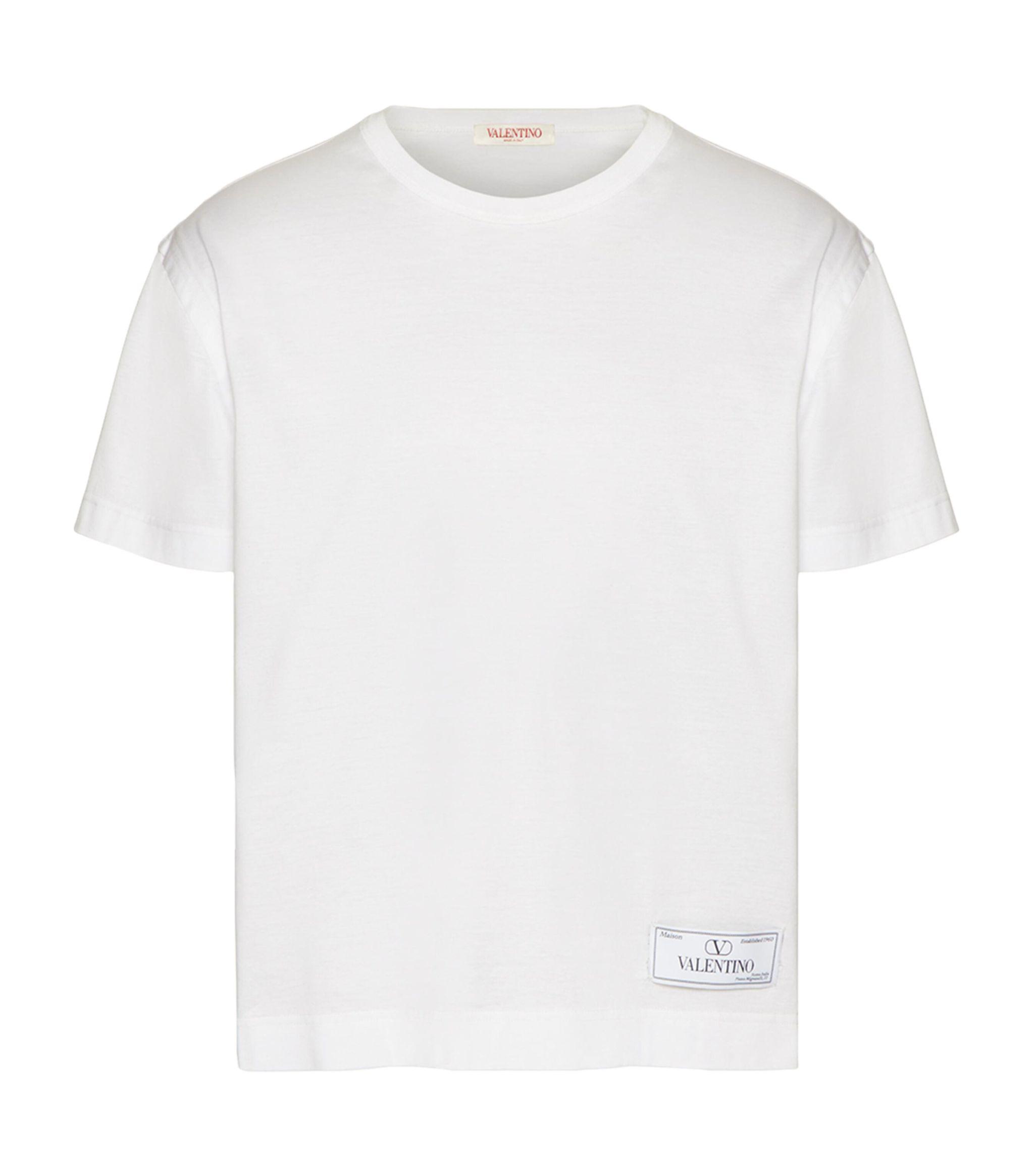 Valentino Garavani logo-patch long-sleeve shirt - White