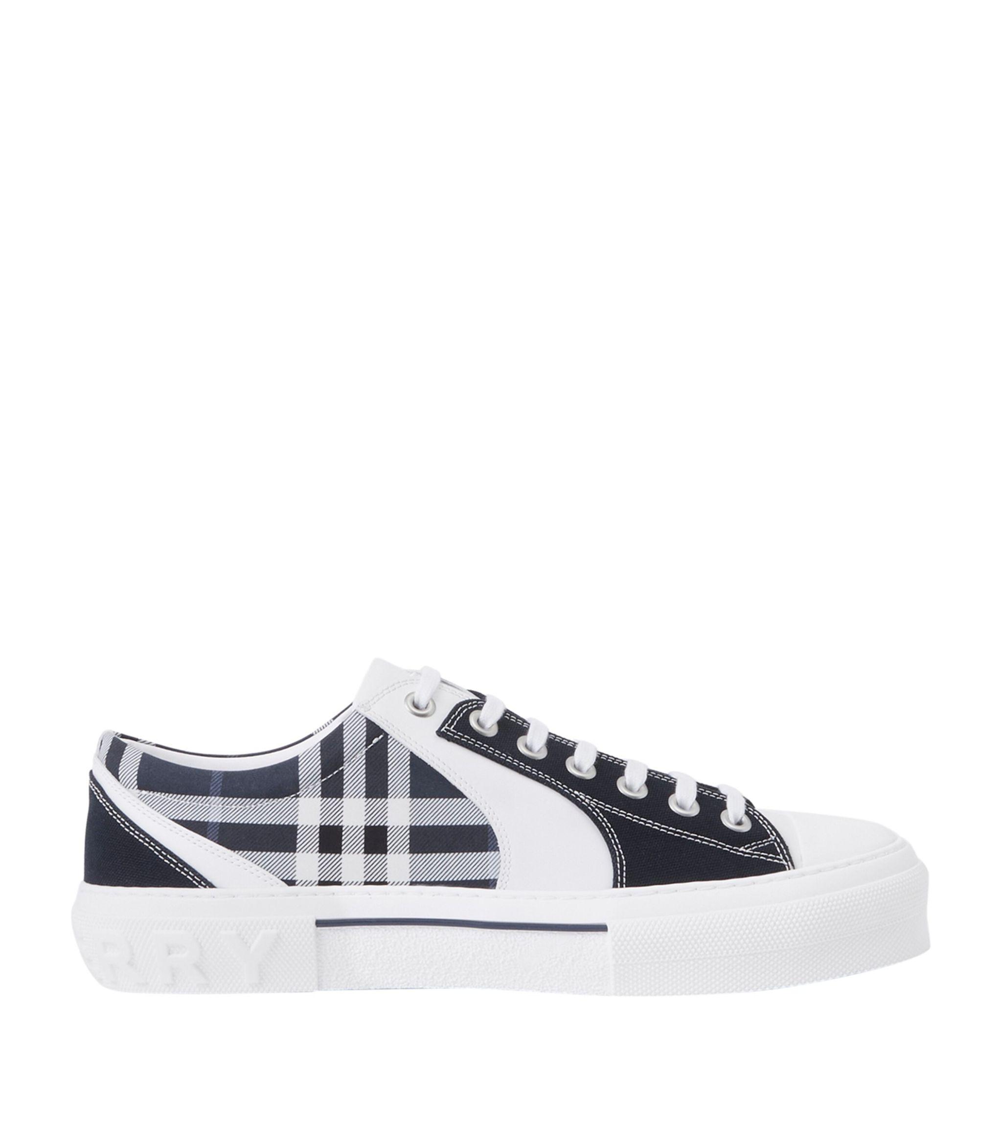 at styre stang Springe Burberry Kai Check Low-top Sneakers in White for Men | Lyst