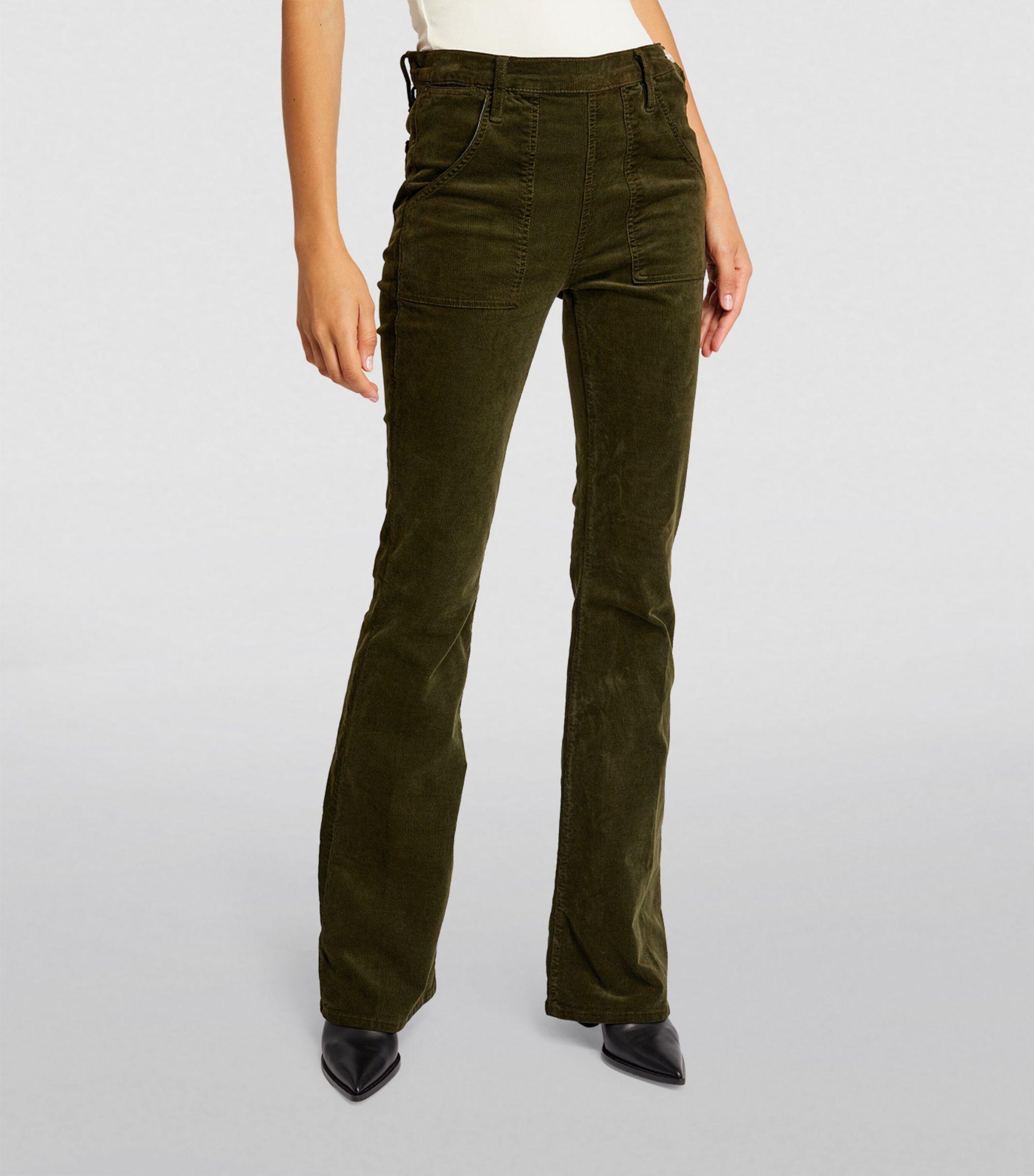 FRAME Corduroy Le Françoise Trousers in Green