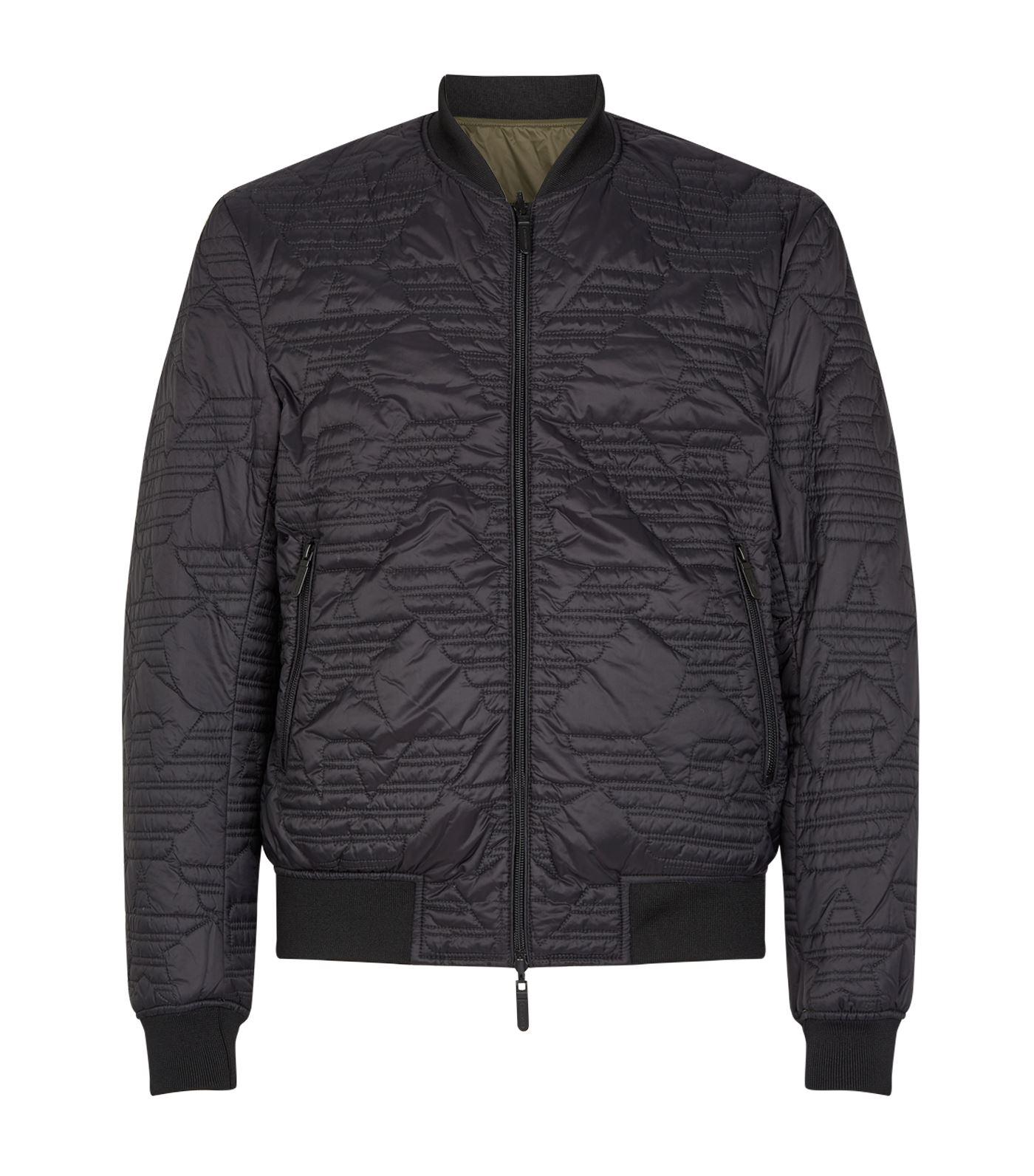 Emporio Armani Reversible Bomber Jacket in Green for Men - Lyst