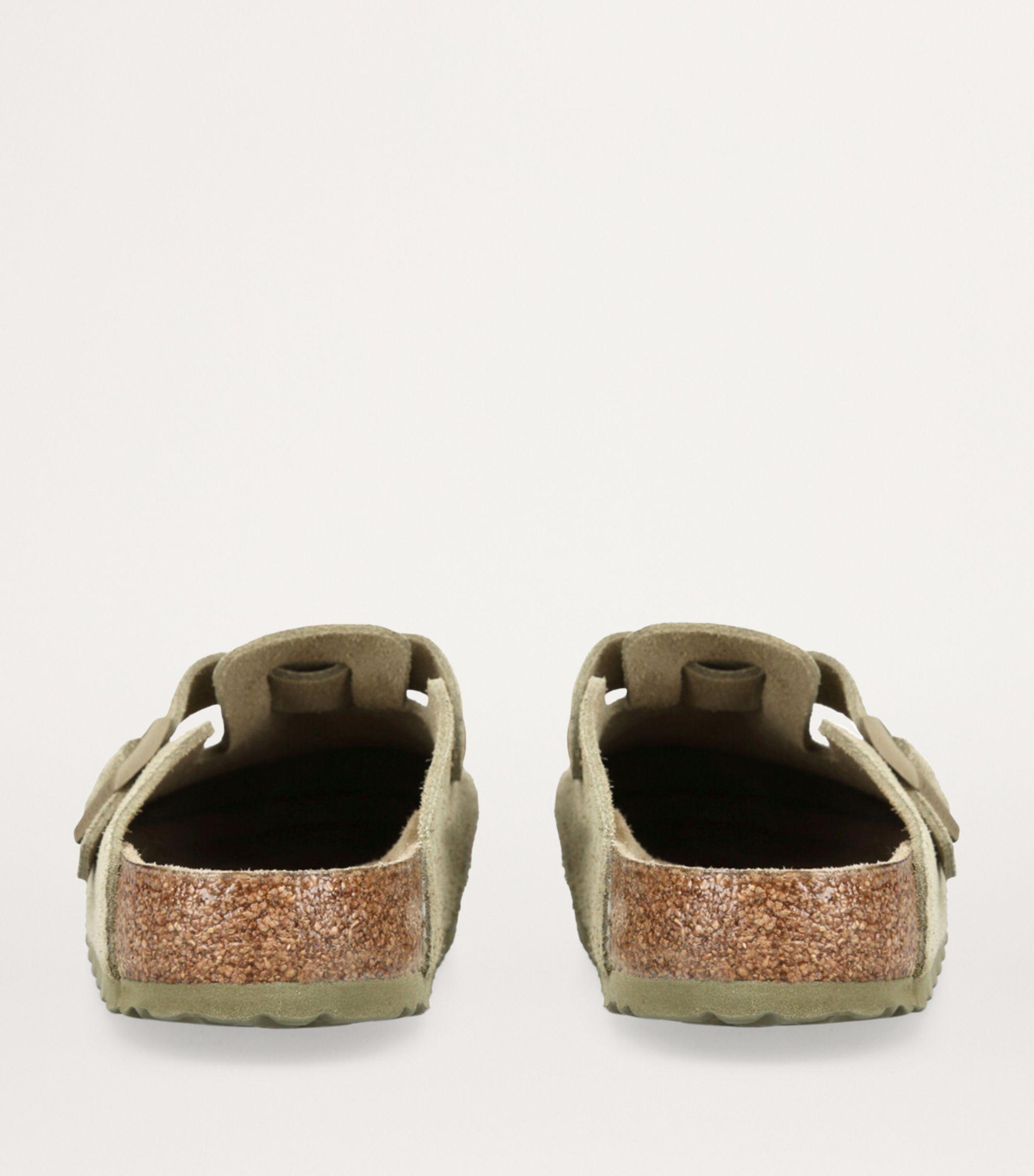 Birkenstock Suede Boston Sandals in Green for Men Lyst