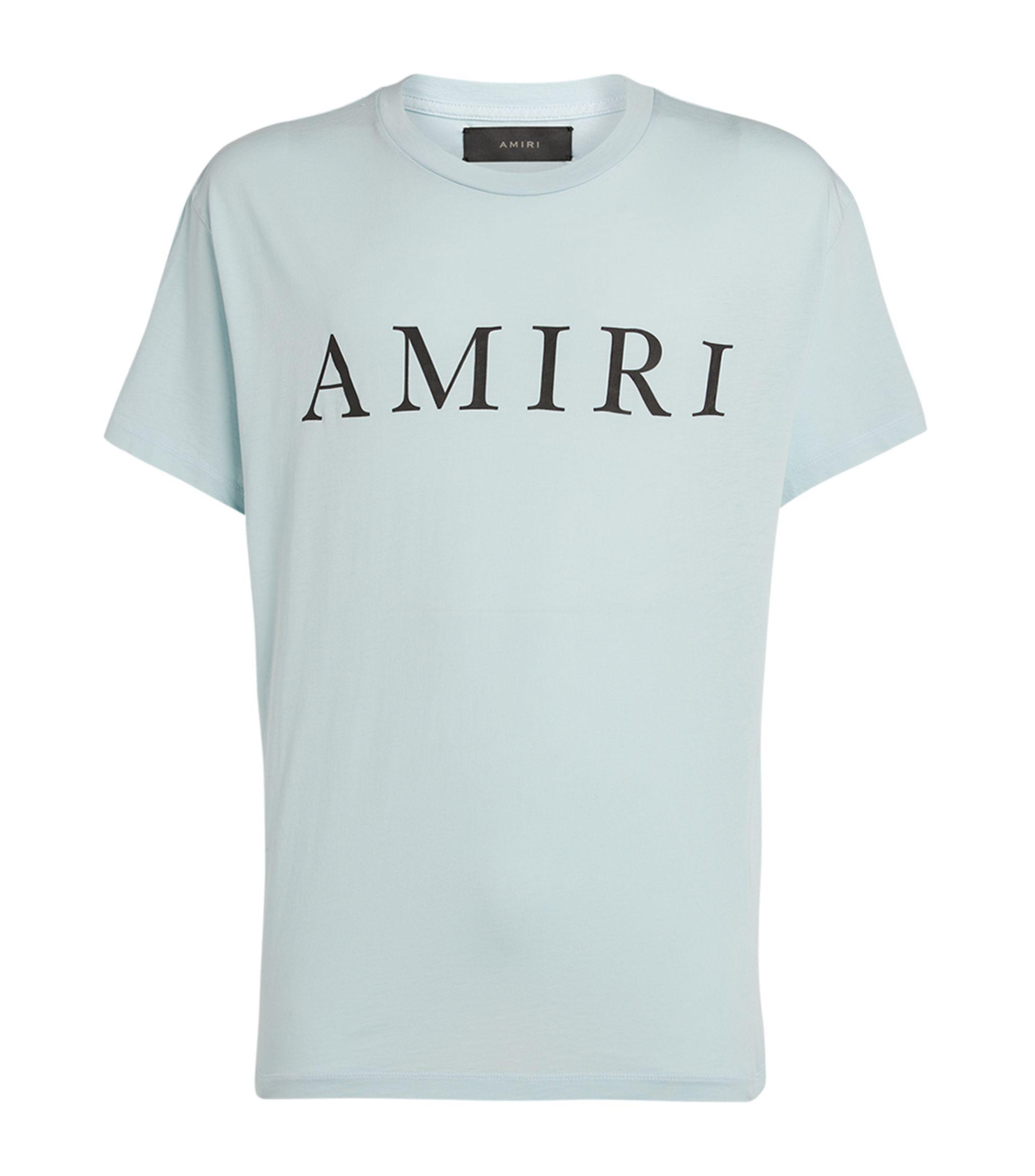 Amiri Logo T-shirt in Blue for Men | Lyst