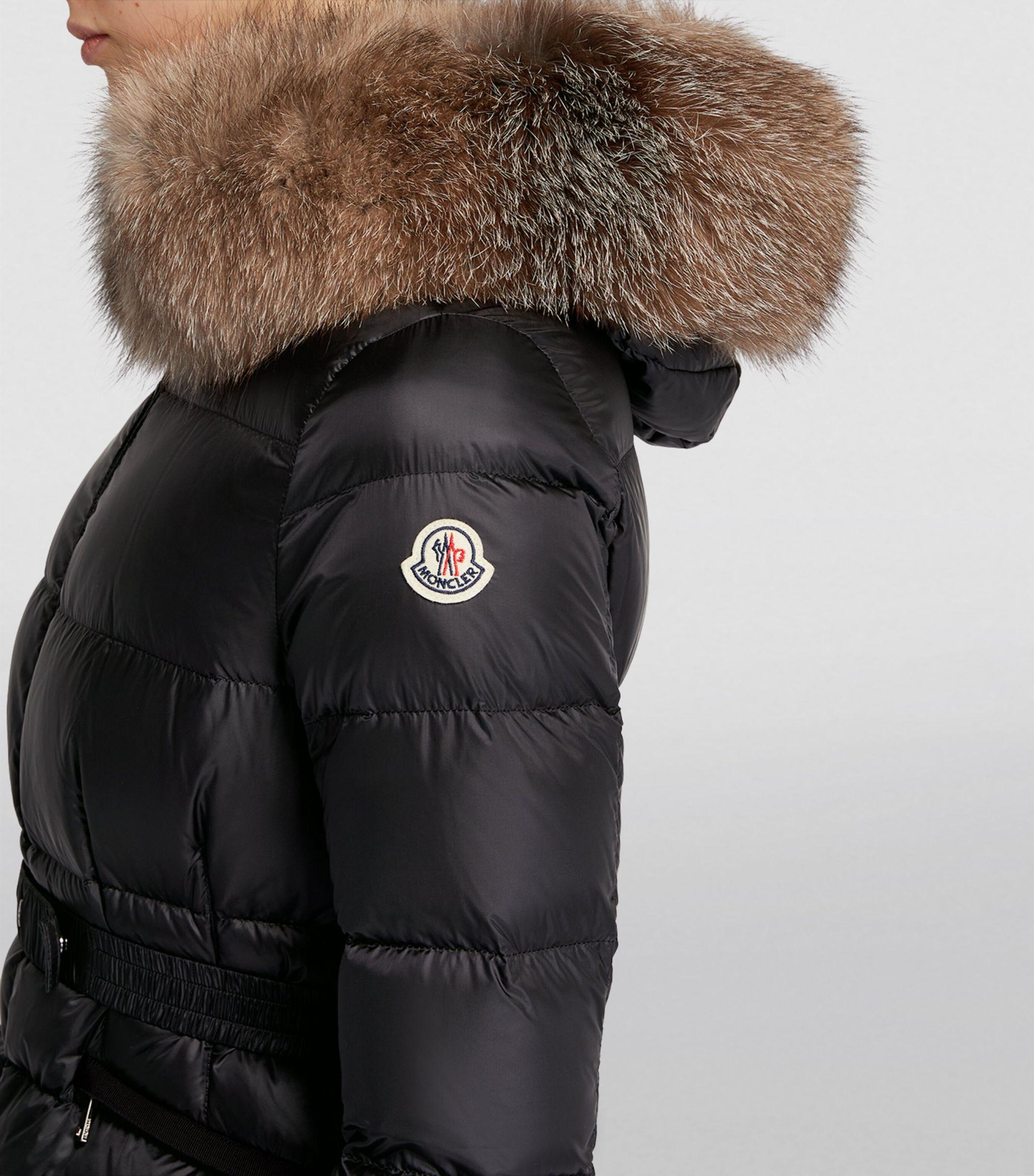 Moncler Fur trim Boed Puffer Jacket in Black Lyst UK