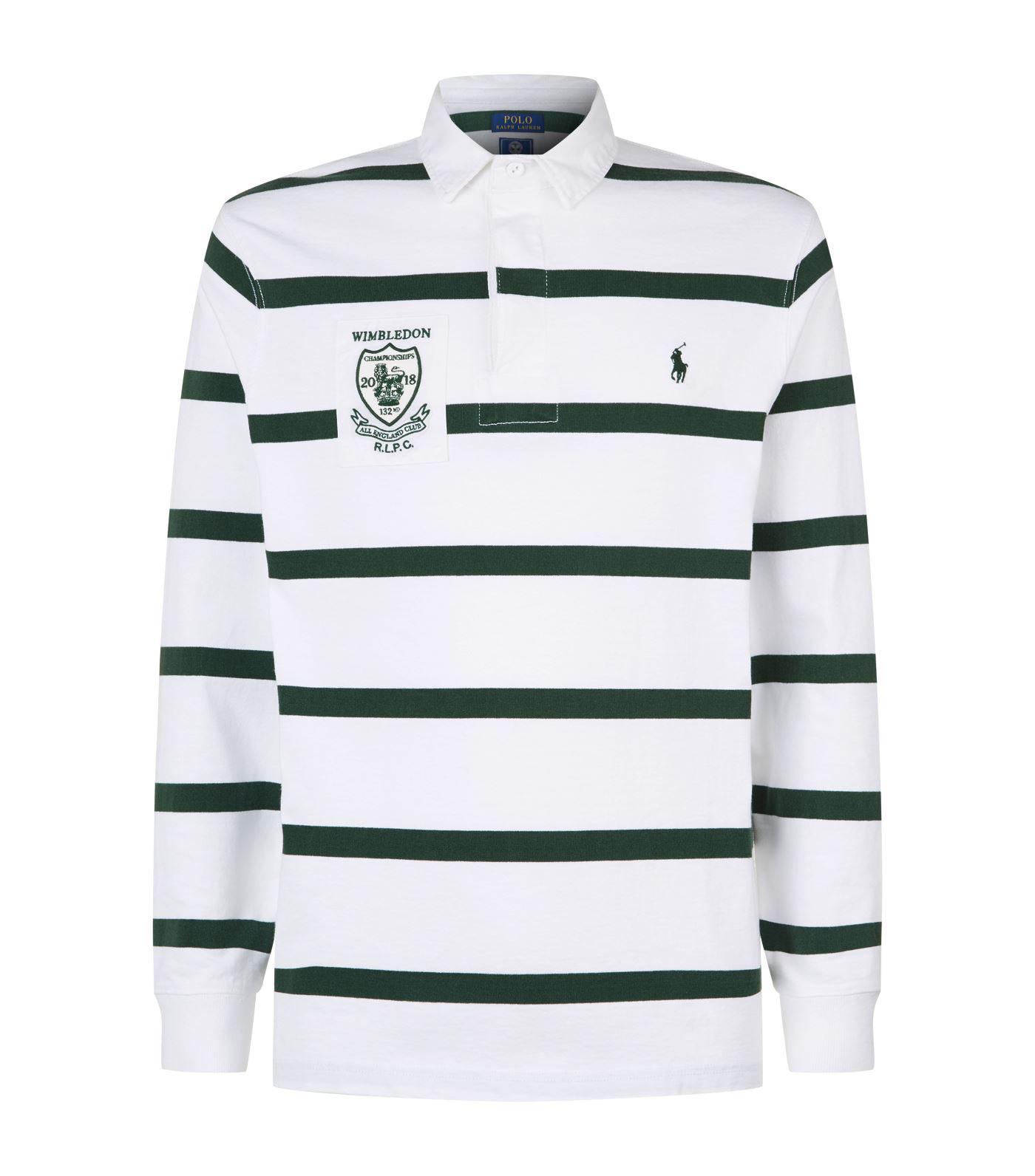 Polo Ralph Lauren Cotton Wimbledon Striped Rugby Shirt for Men - Lyst