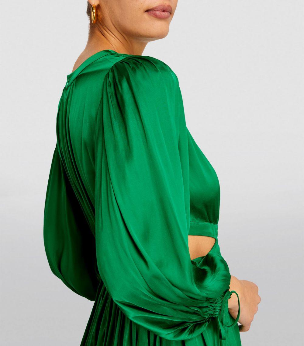 Maje Cut-Out Mini Dress in Green | Lyst