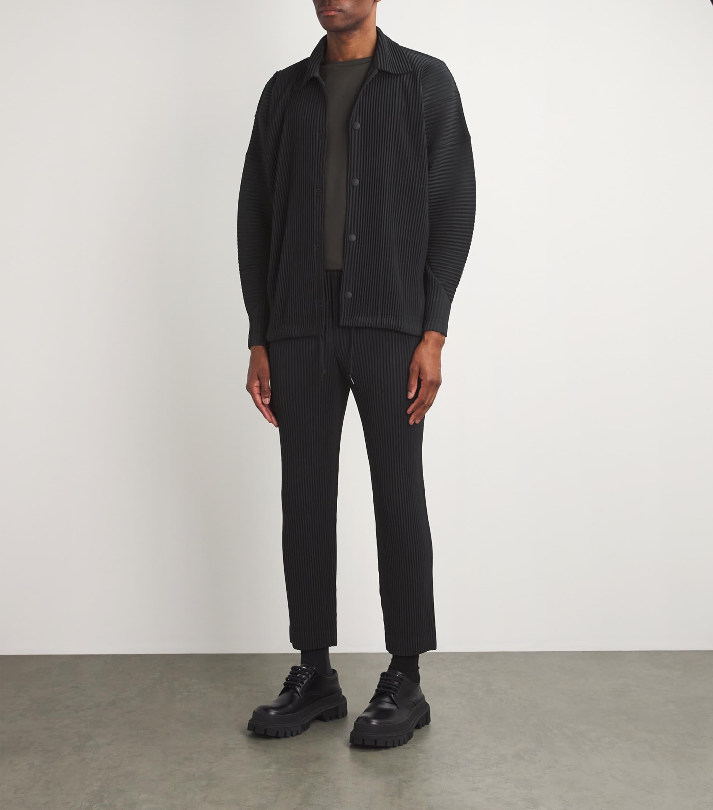 Homme Plissé Issey Miyake Pleated Blouson Jacket in Black Homme Plissé Issey Miyake Pleated Blouson Jacket in Black
