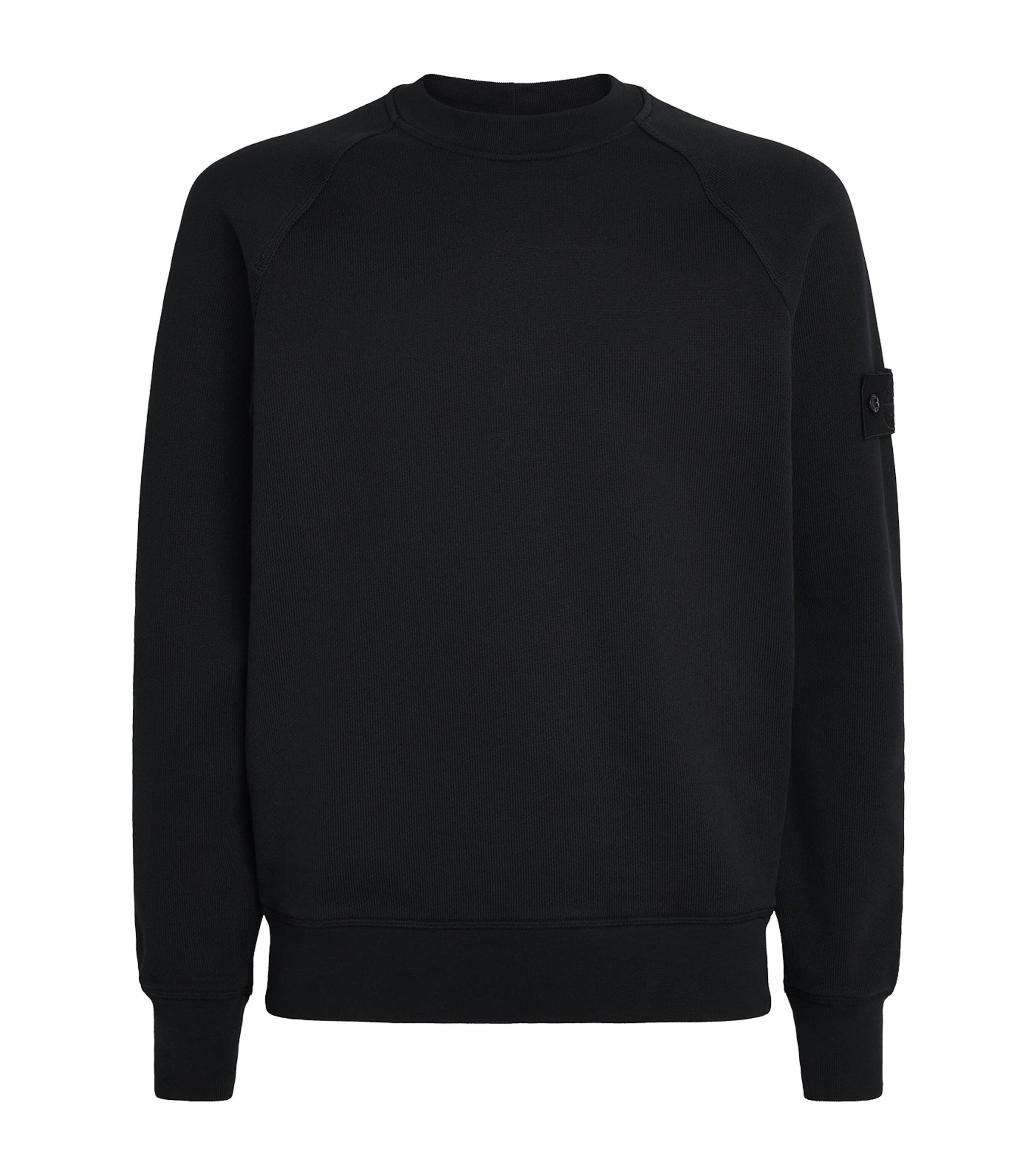 Stone Island Organic Cotton Raglan-Sleeve Sweatshirt in Black for 