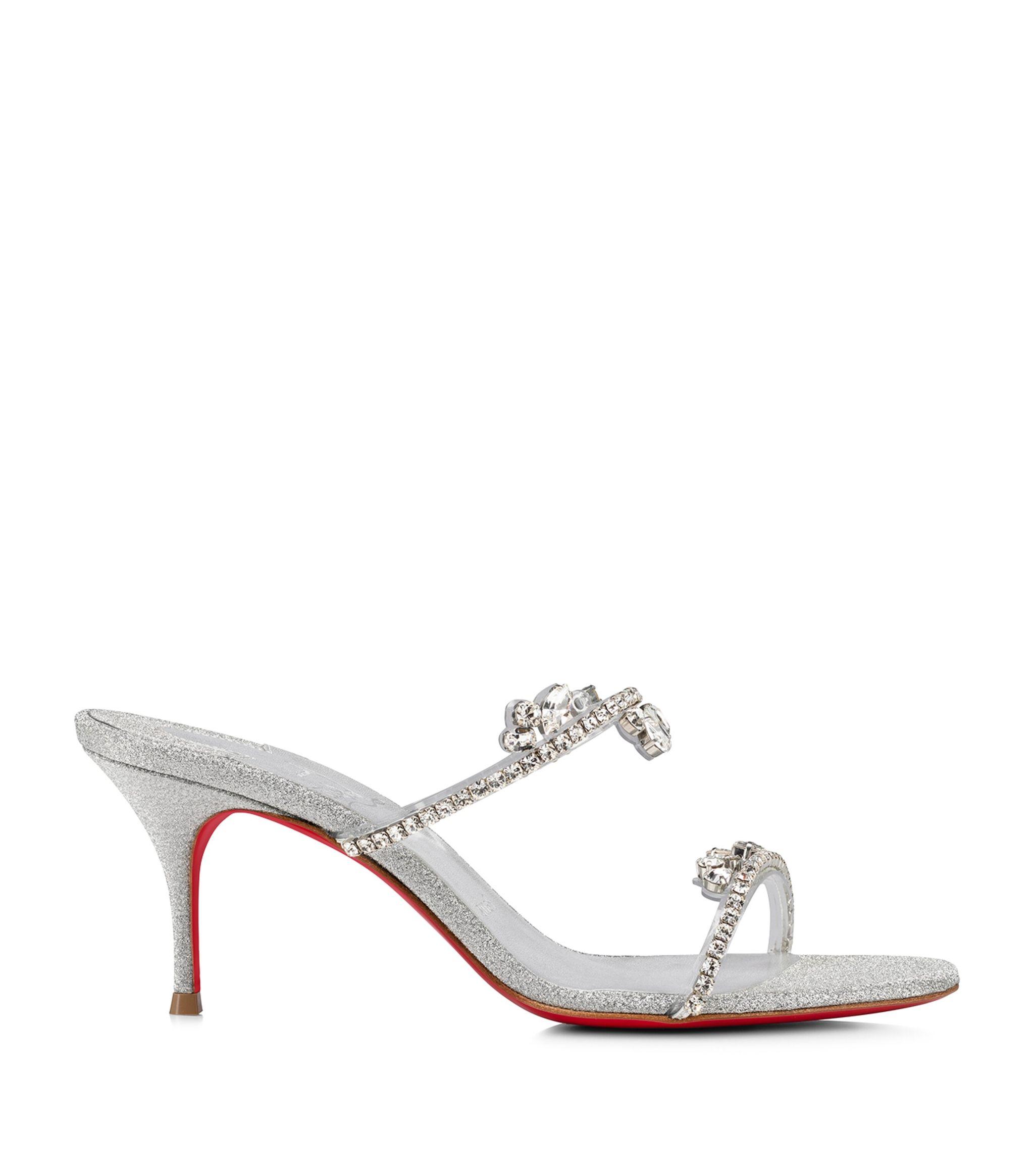 Christian Louboutin Just Queen Calf-leather Mules 70 in White | Lyst