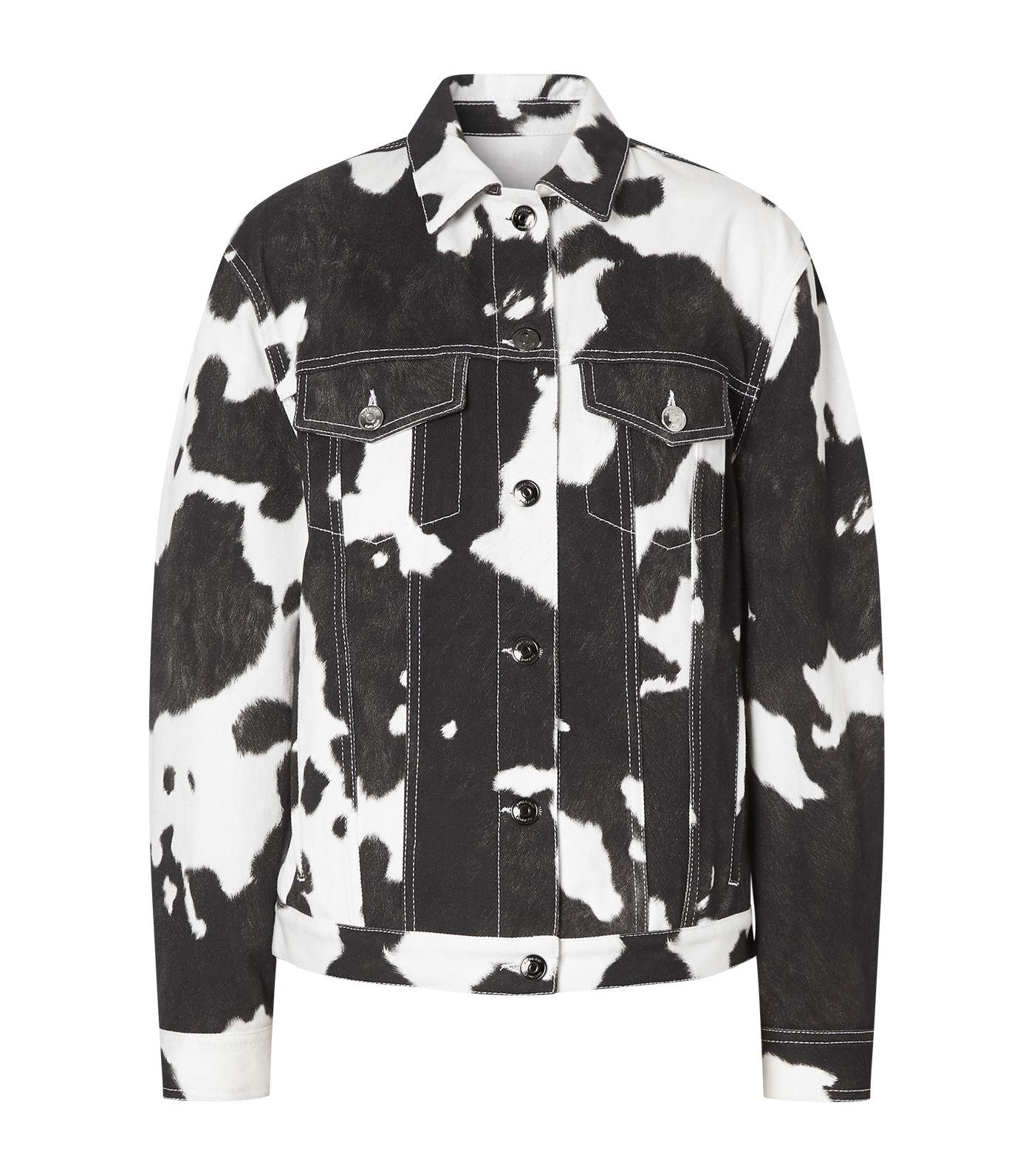 Burberry Cow Print Denim Jacket in Black | Lyst Canada