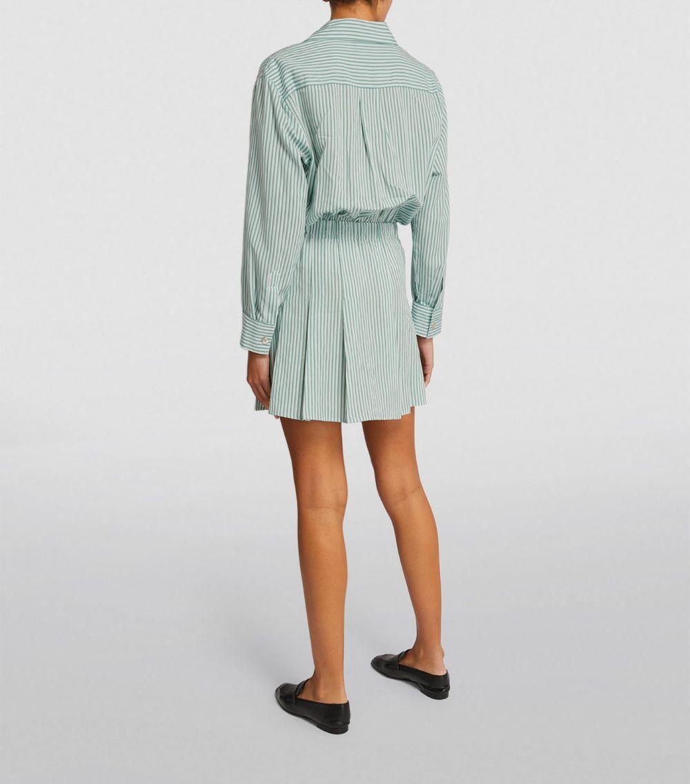 Maje Striped Shirt Dress in Green | Lyst