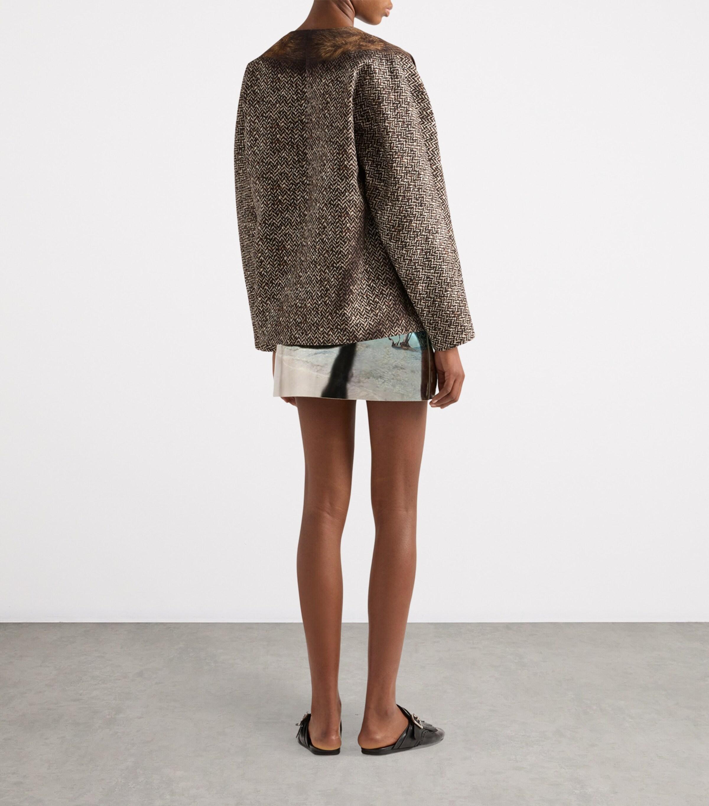 Prada Calfskin Shiny Mini Skirt in Blue | Lyst Canada