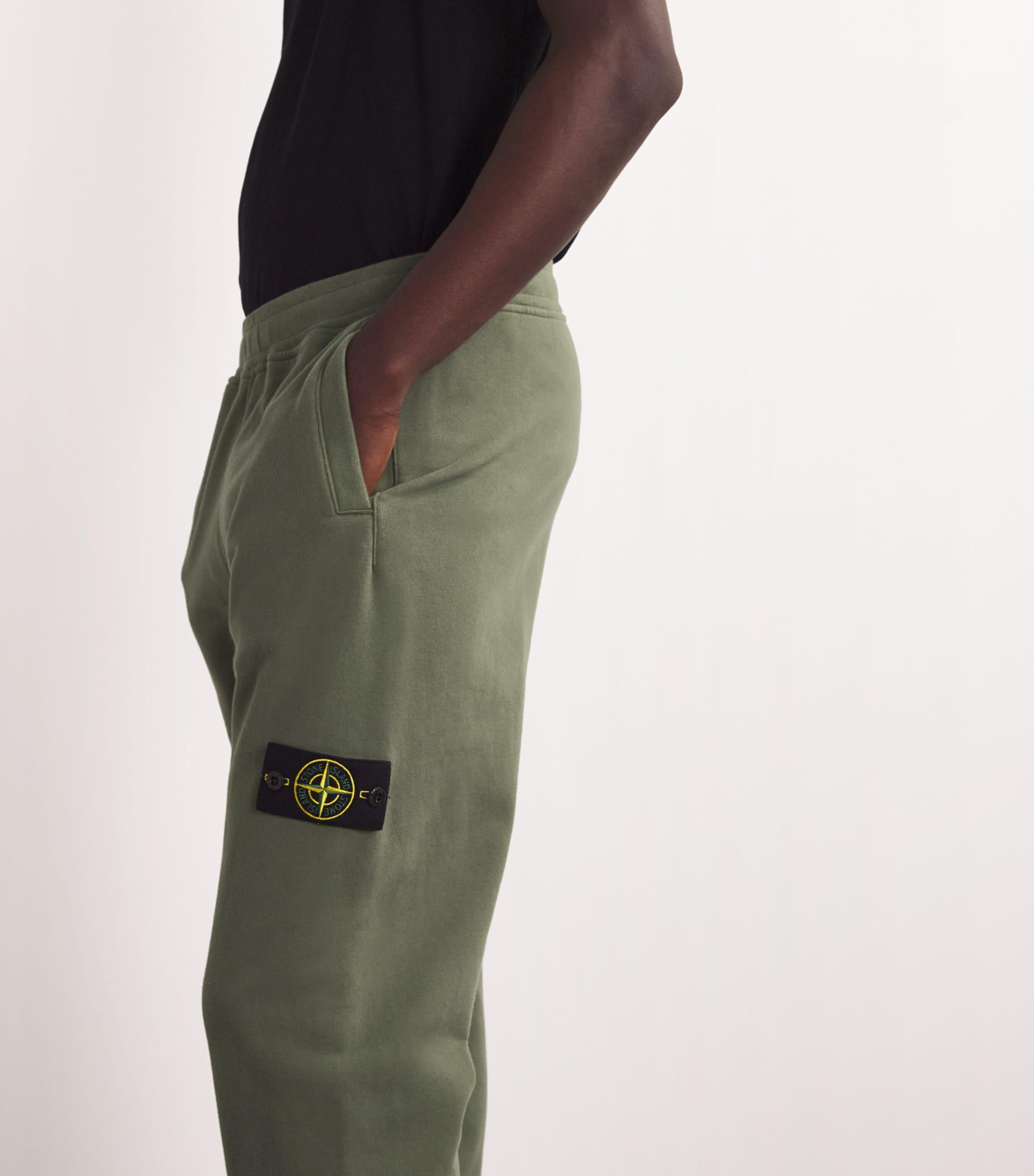 Stone Island Fleece Sweatpants in Green for Men Lyst UK