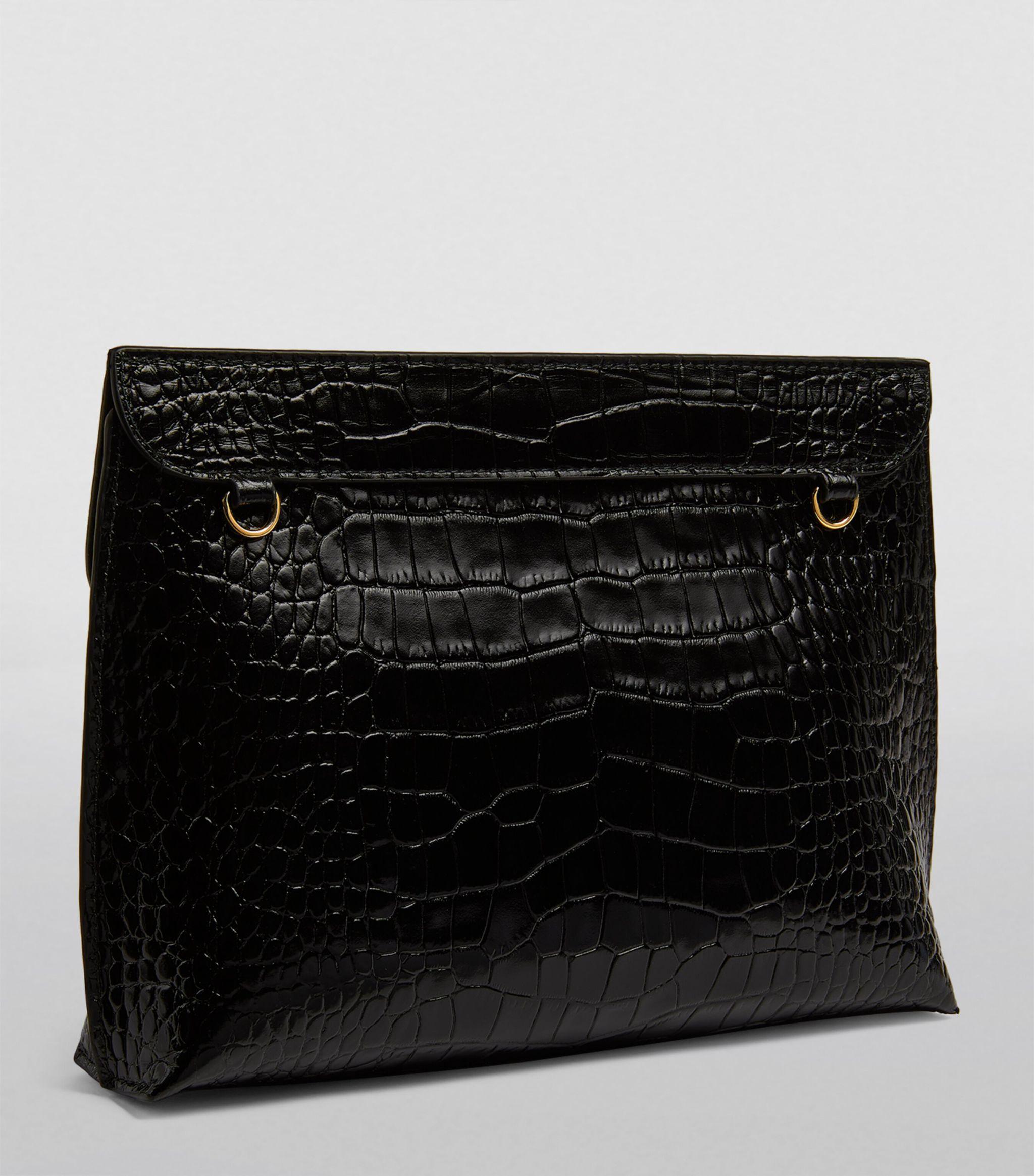 Strathberry Leather Stylist Clutch Bag in Black