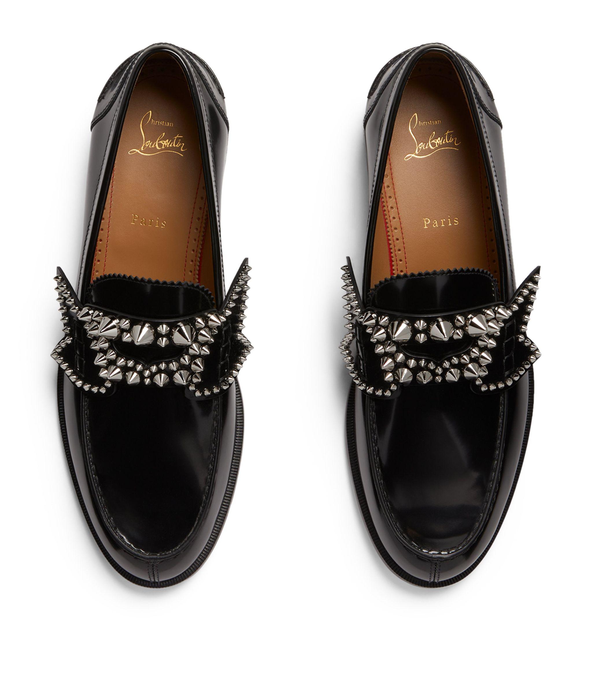 Christian Louboutin No Penny Stud-embellished Leather Loafers in 