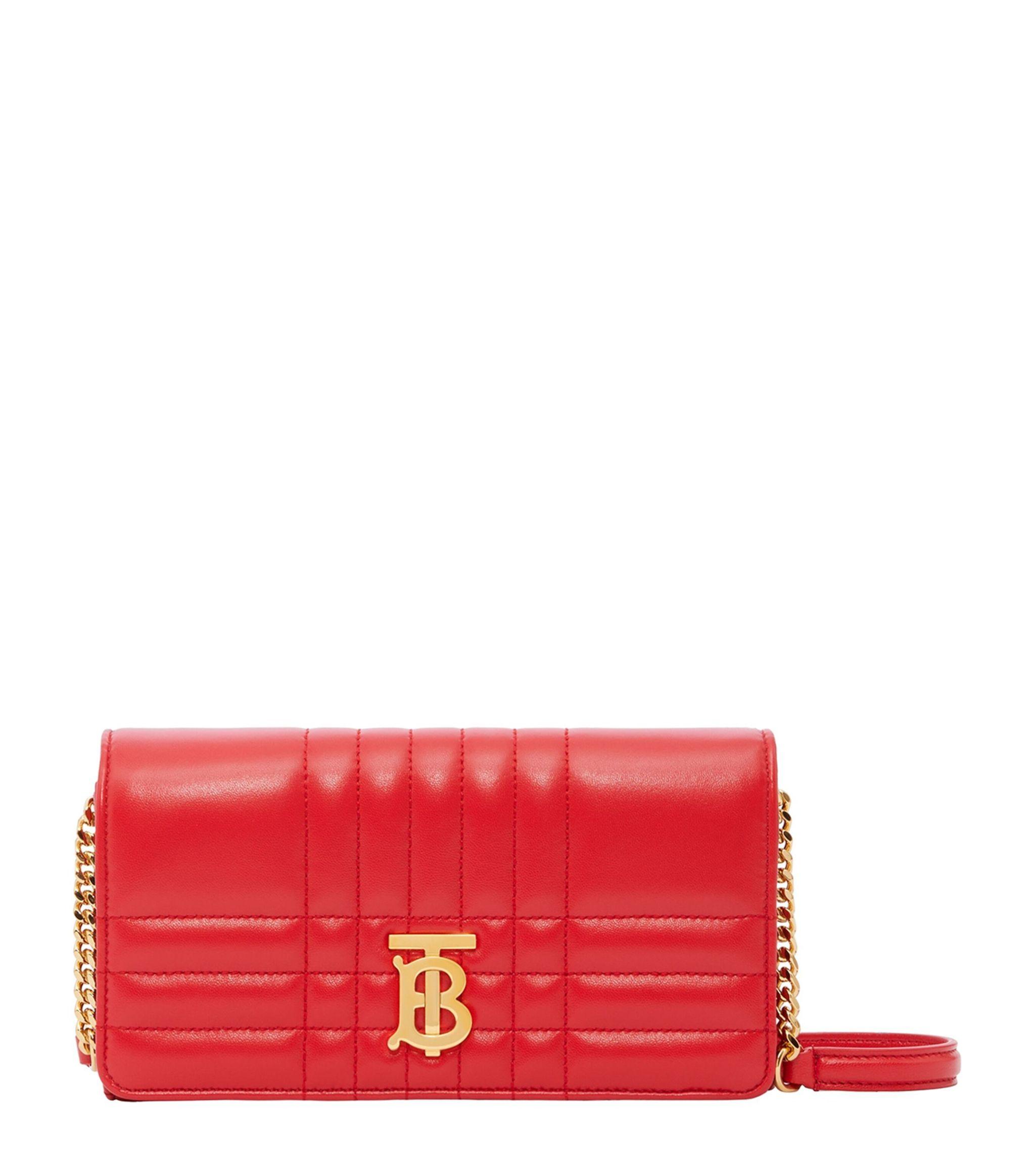 Burberry Leather Lola Chain Wallet in Red | Lyst