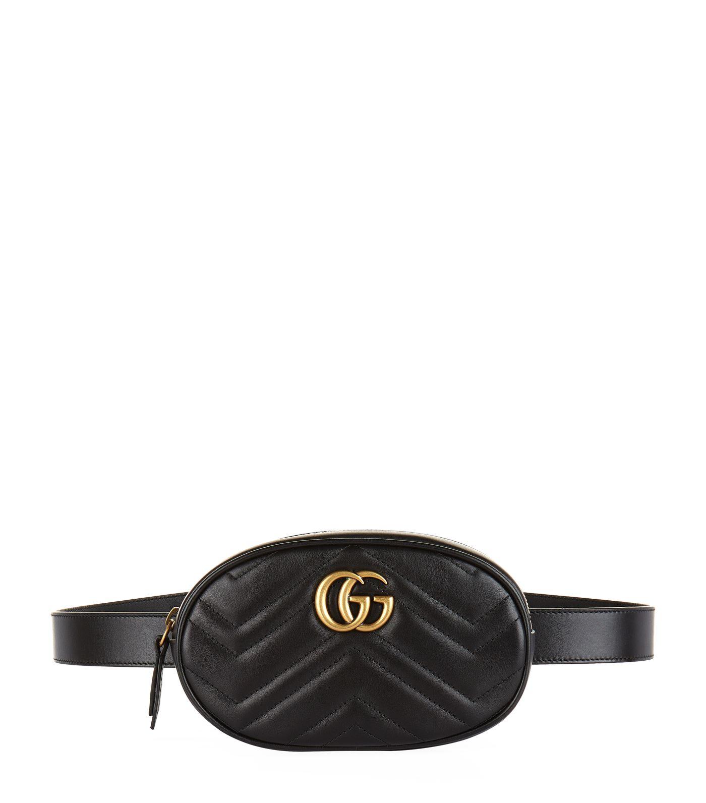 Gucci GG Marmont Leather Belt Bag in Nero (Black) - Save 32% - Lyst