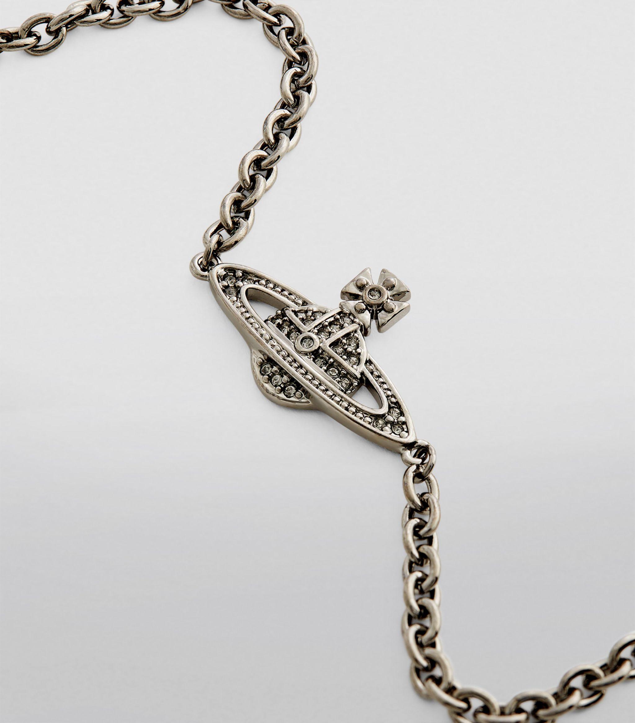ブレスレット Vivienne Westwood Mini Bas Relief Chain Platinum Bracelet Man. Mini Bas Relief Chain Bracelet in PLATINUM-CRYSTAL