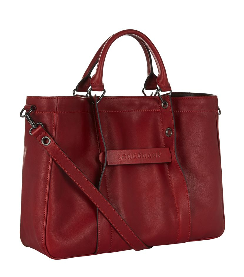 Longchamp Leather 3d Medium Tote Bag in Red - Lyst