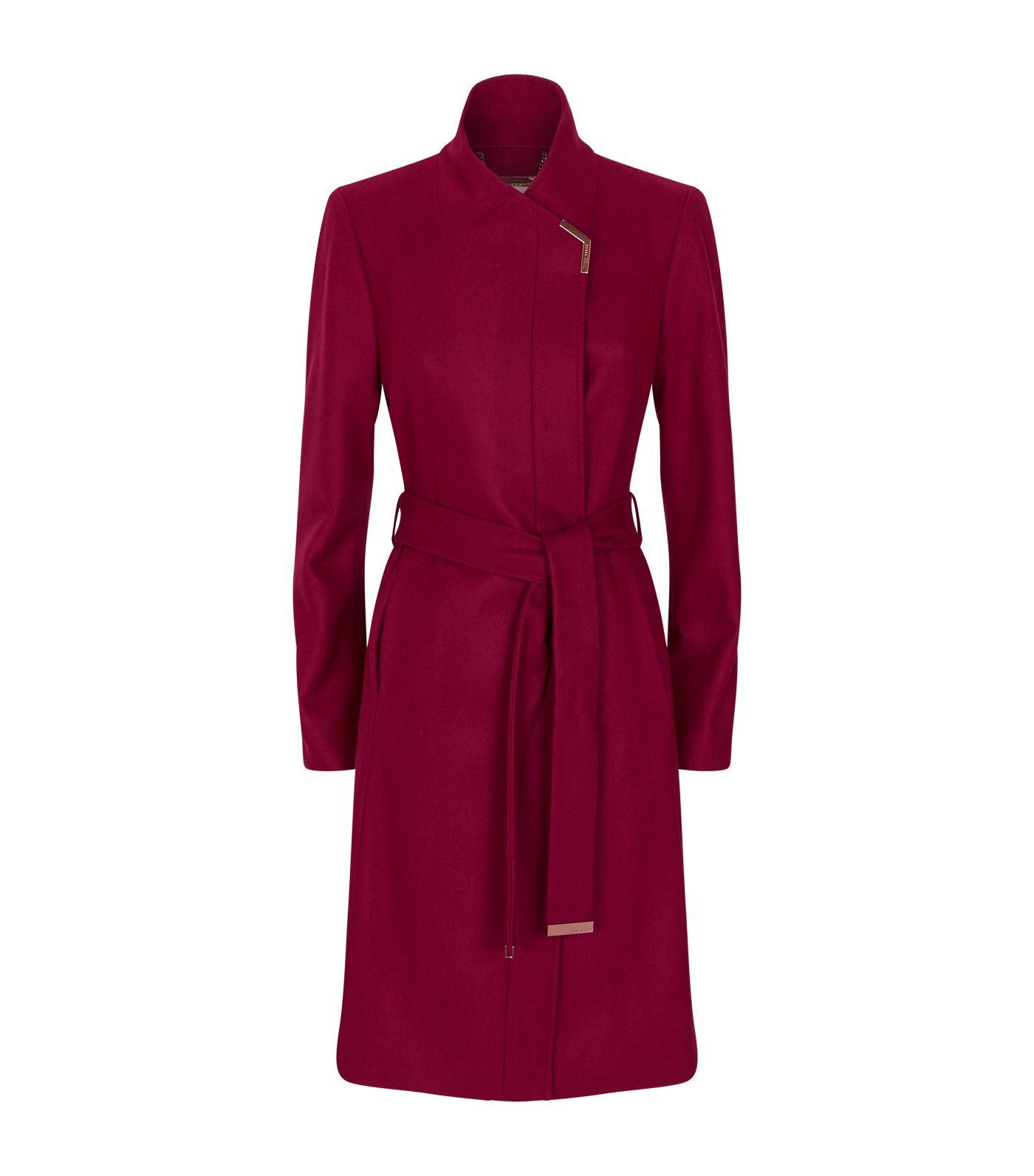 Ted Baker Cashmere Belted Ellgenc Wrap Coat in Pink - Lyst