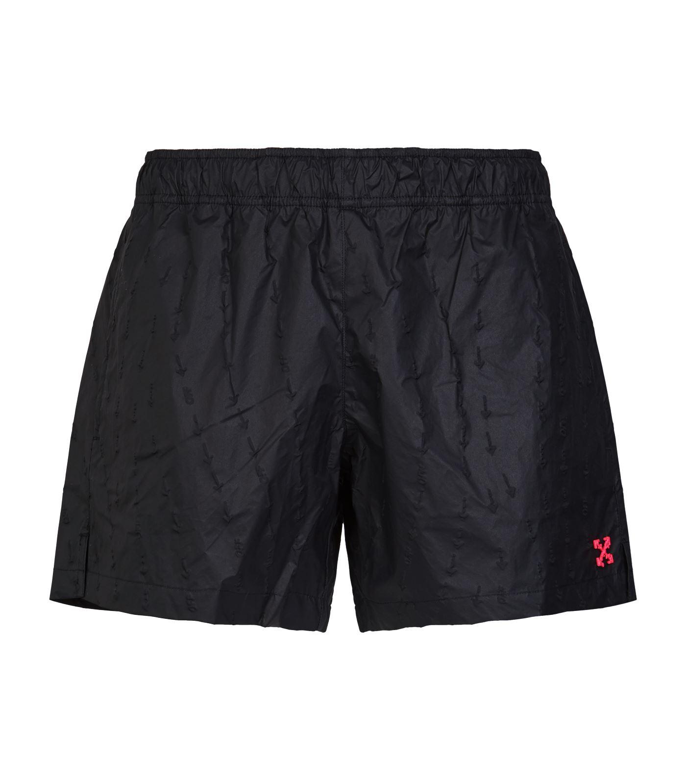 black and white swim shorts