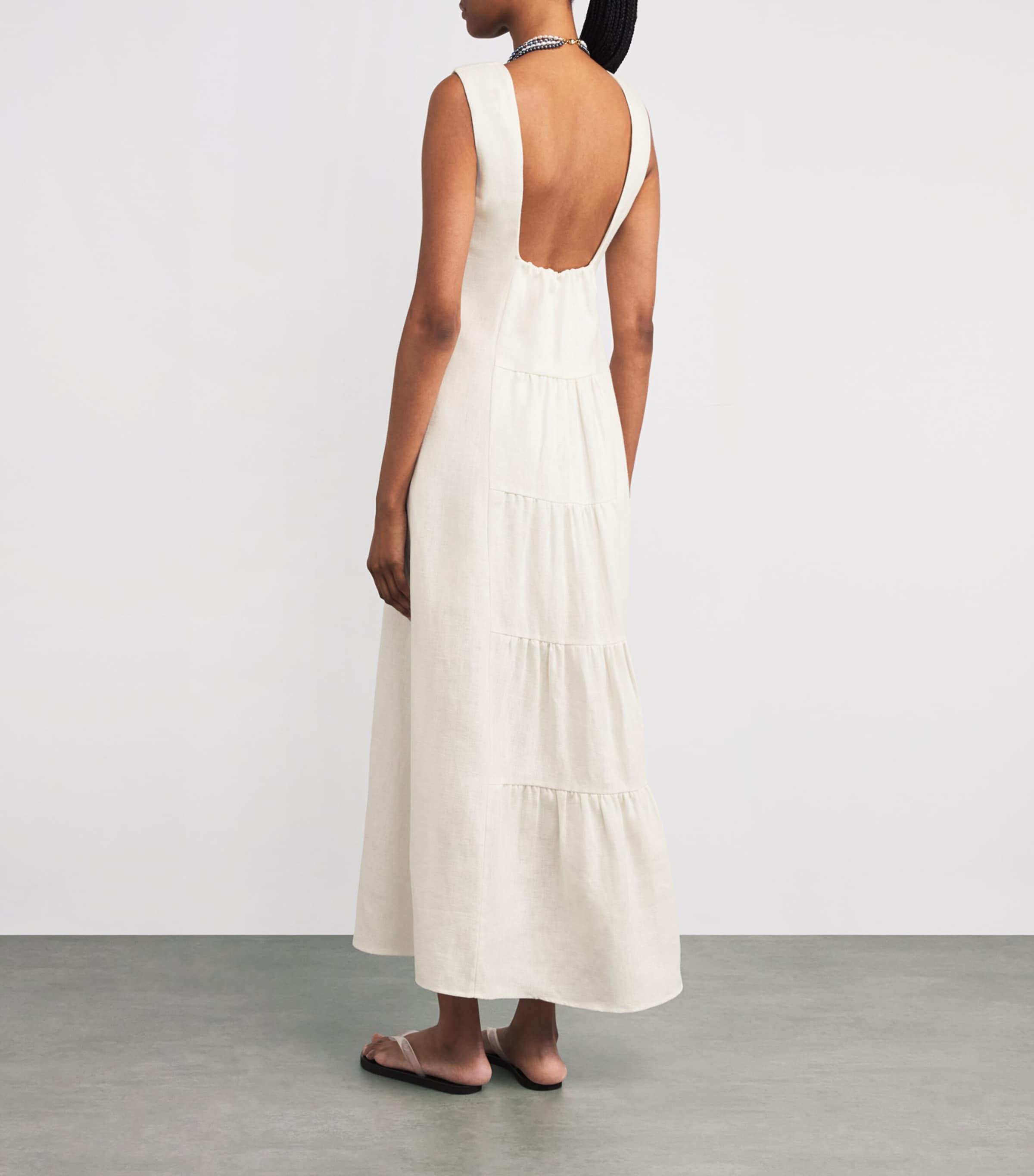 Posse Linen Matilda Maxi Dress in White | Lyst