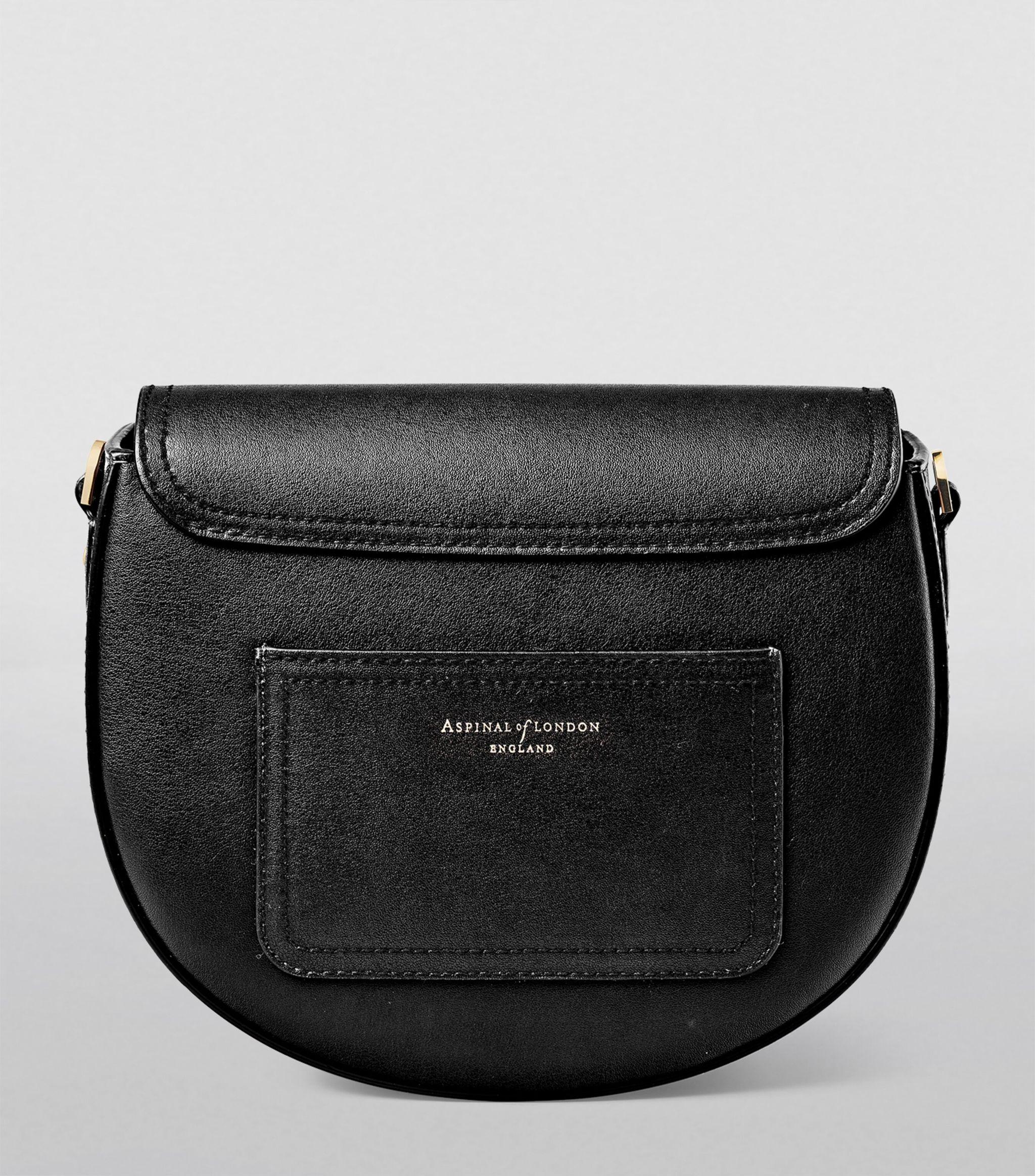 Aspinal of London Leather Portobello Saddle Bag in Black Lyst