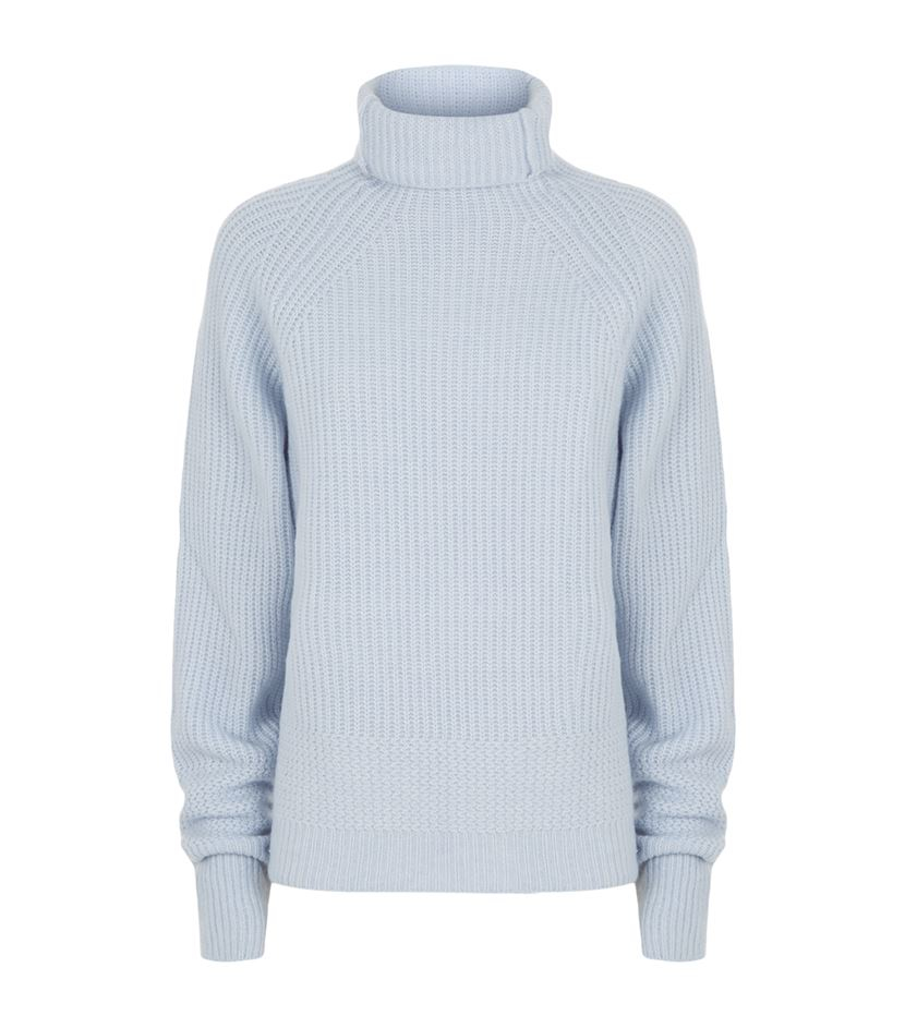 Maje Knitted Roll Neck Jumper in Blue | Lyst