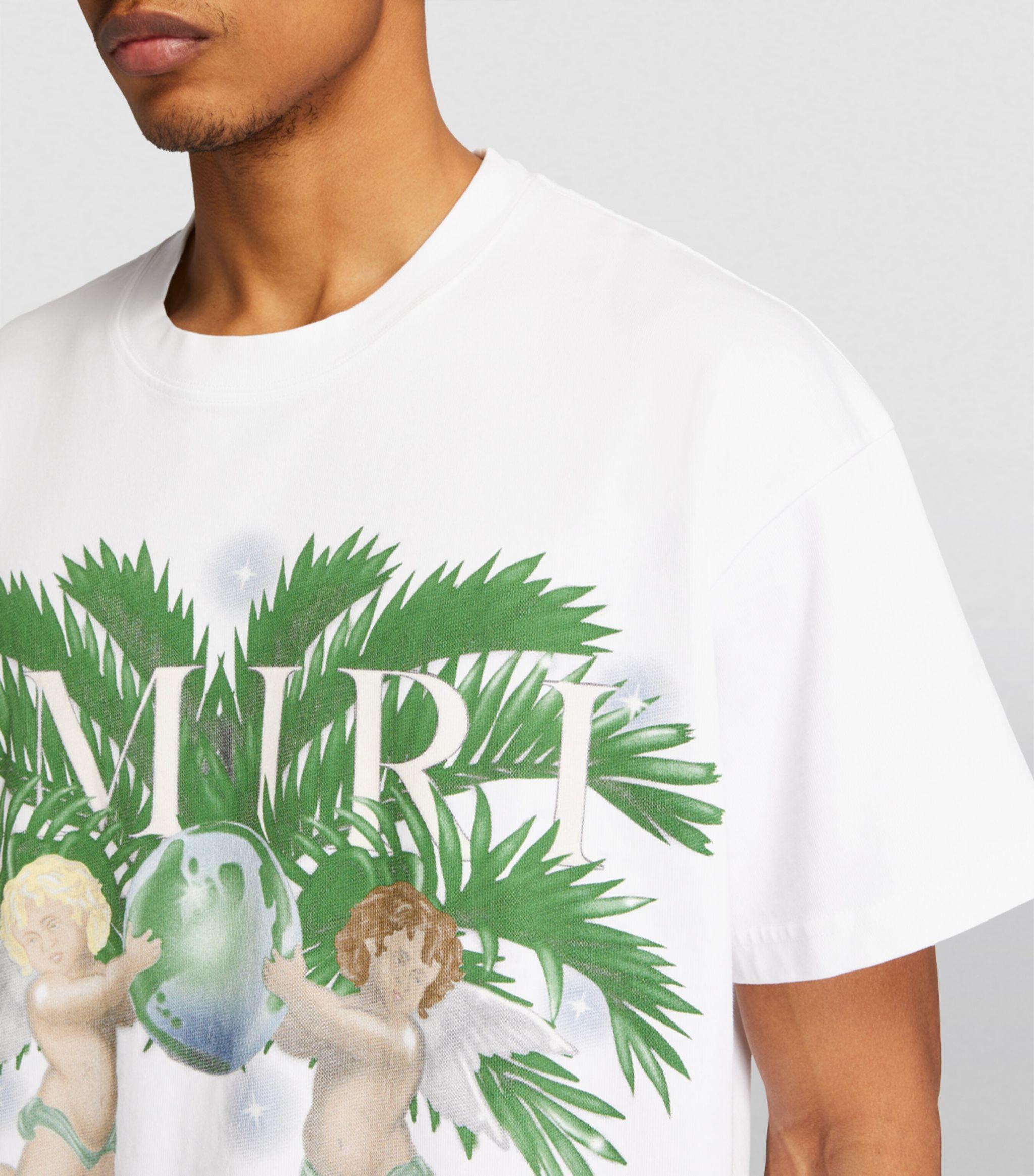 Amiri Airbrush Cherub Graphic T-shirt in Green for Men | Lyst