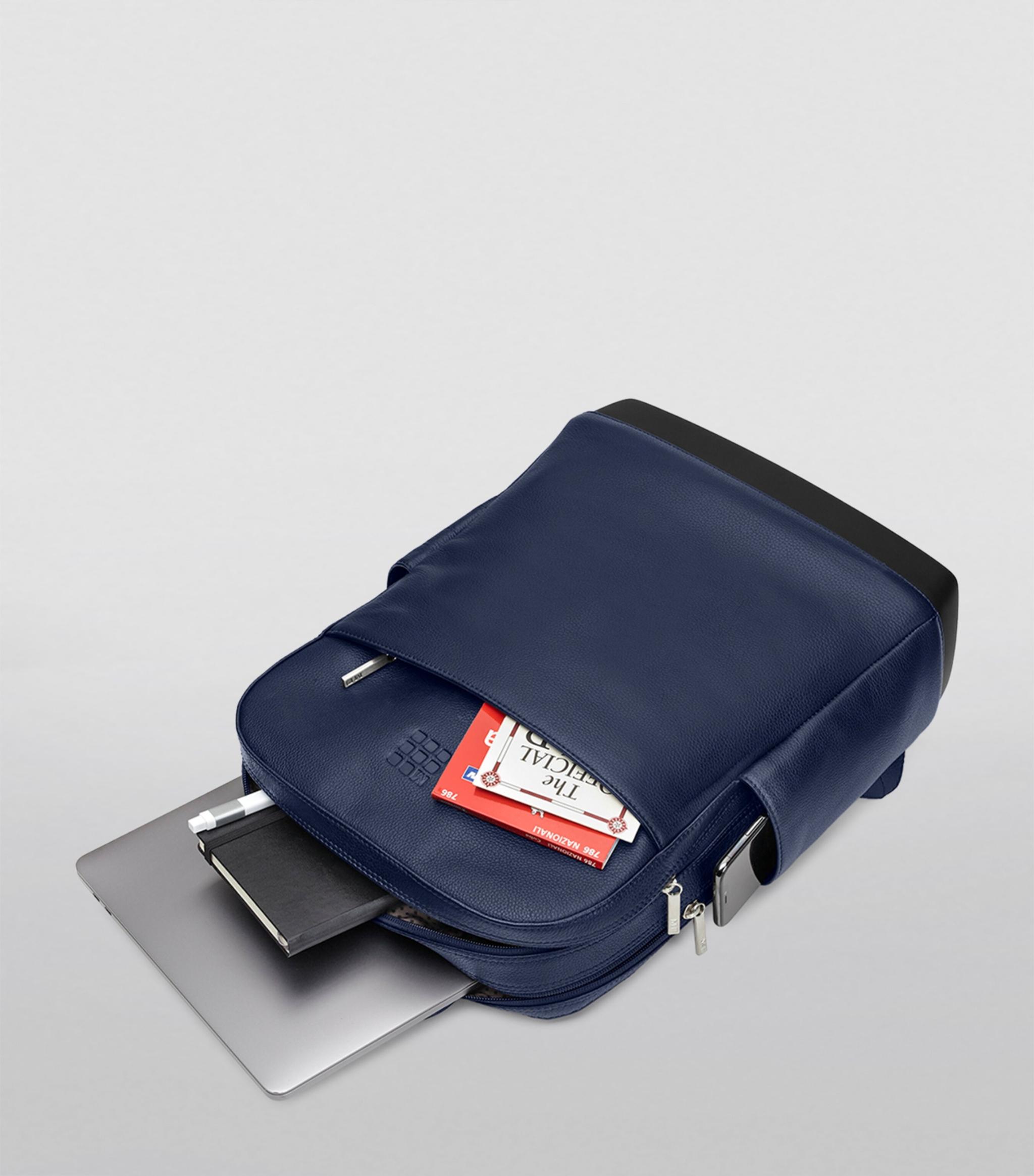 Moleskine Leather Pro Backpack in Blue | Lyst UK