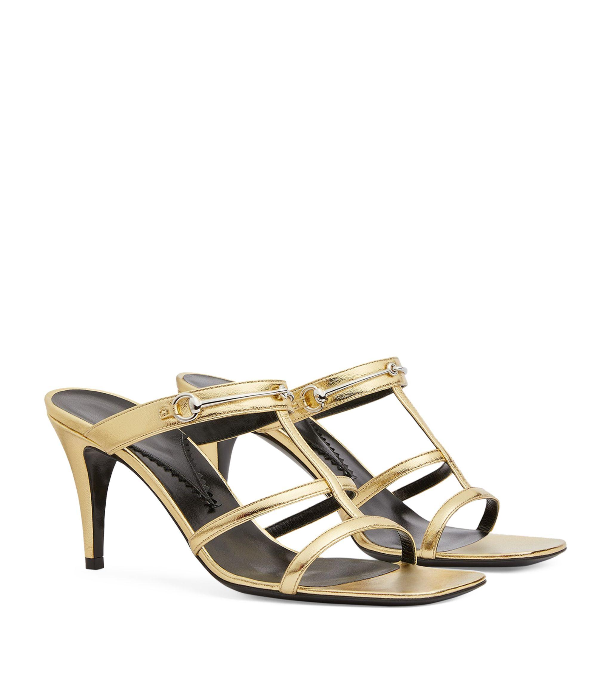 Gucci gold discount strappy sandals