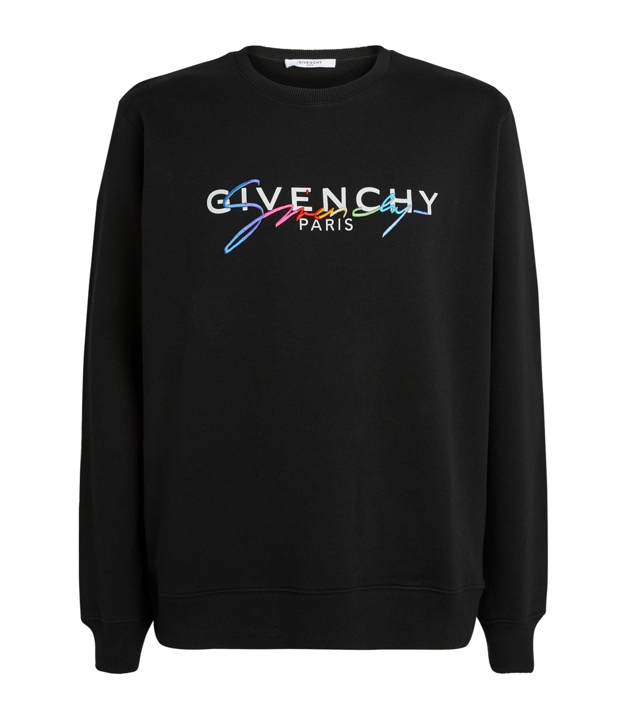 Bang om te sterven Hij Extreme armoede Givenchy Rainbow Signature Logo Sweatshirt in Black for Men | Lyst