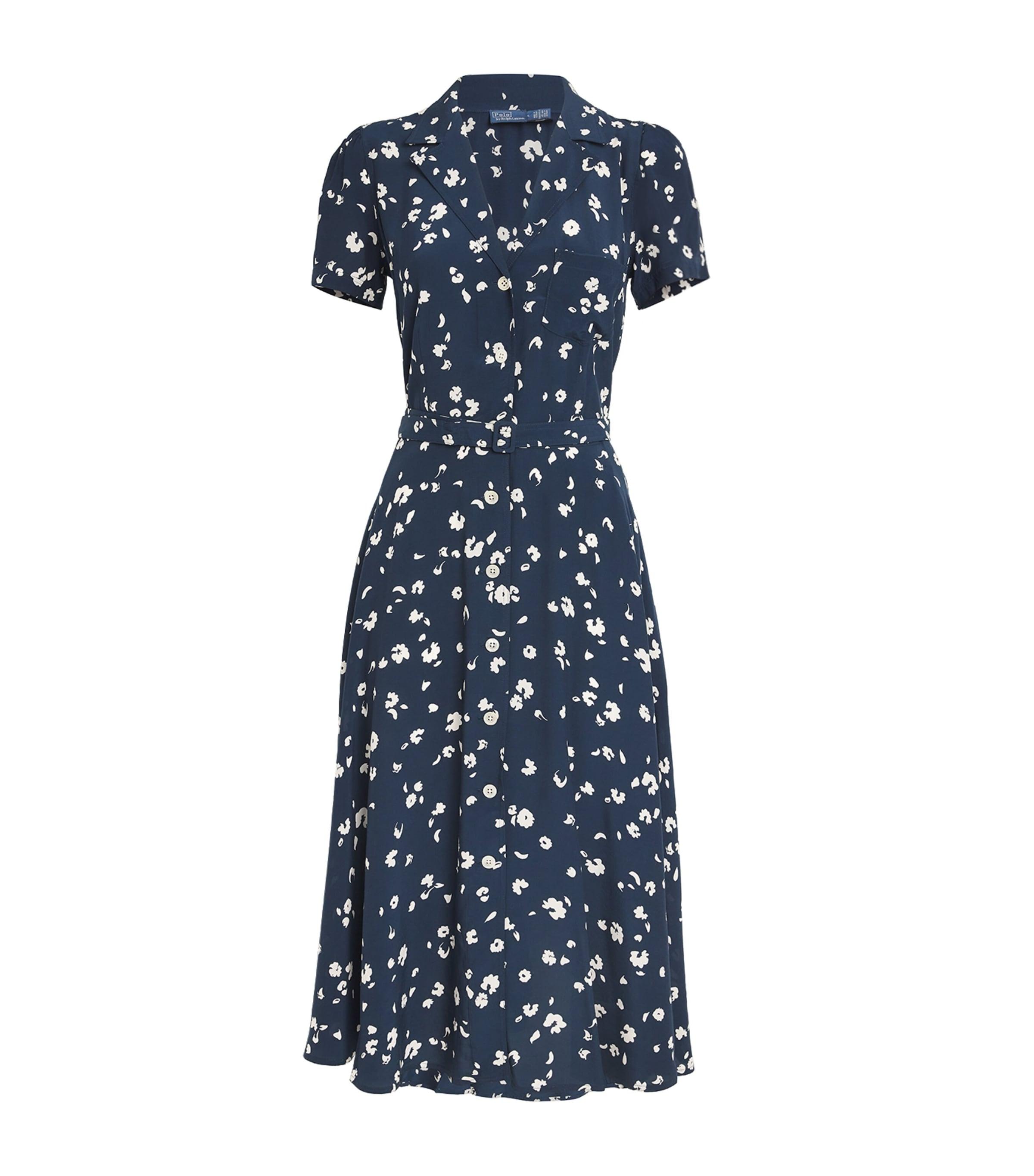 【送料&関税込】Polo Ralph Lauren Midi Viscose Dress polo-ralph-lauren-Navy-Viscose