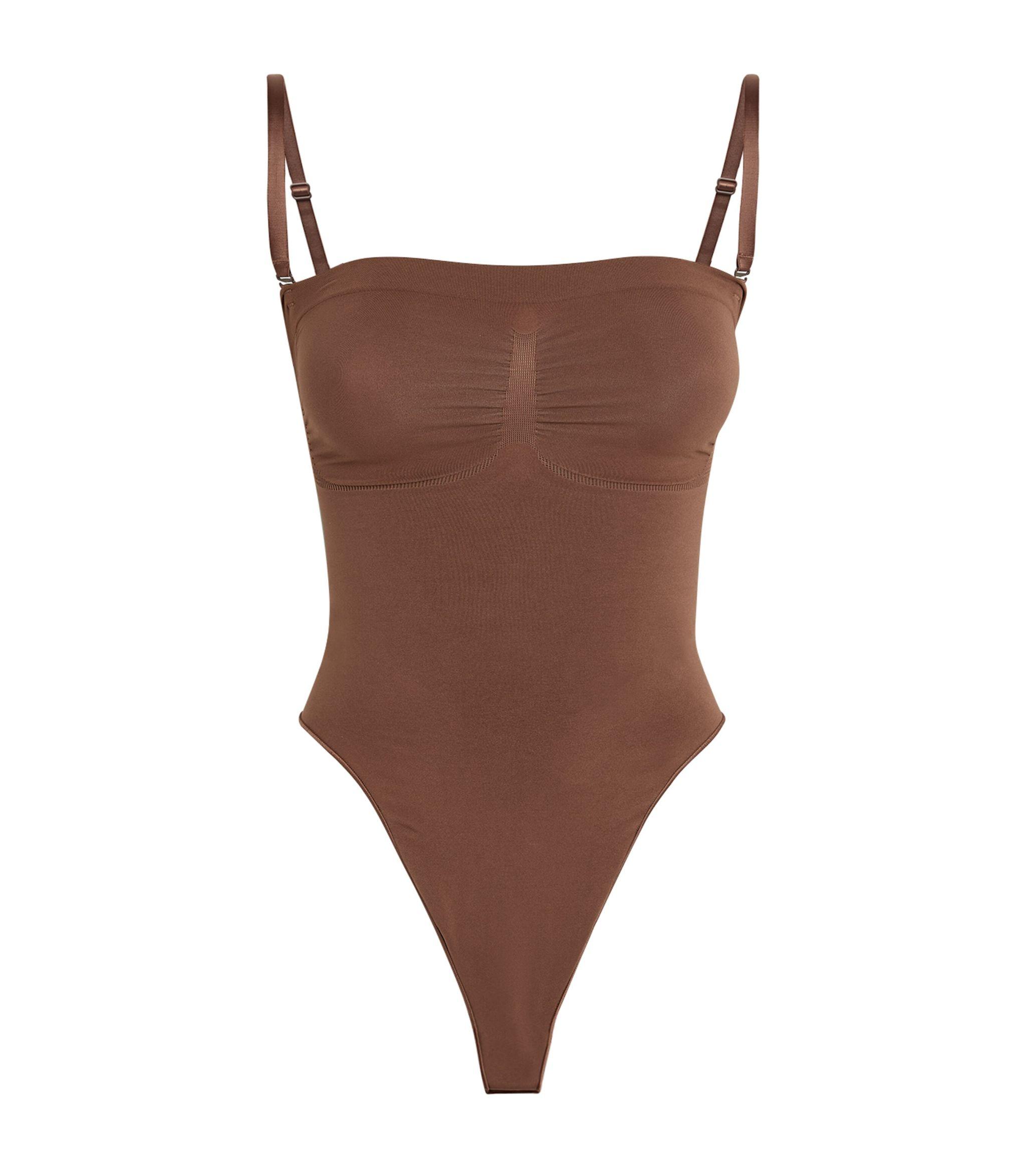 Skims Seamless Sculpt Thong Bodysuit in Brown Lyst