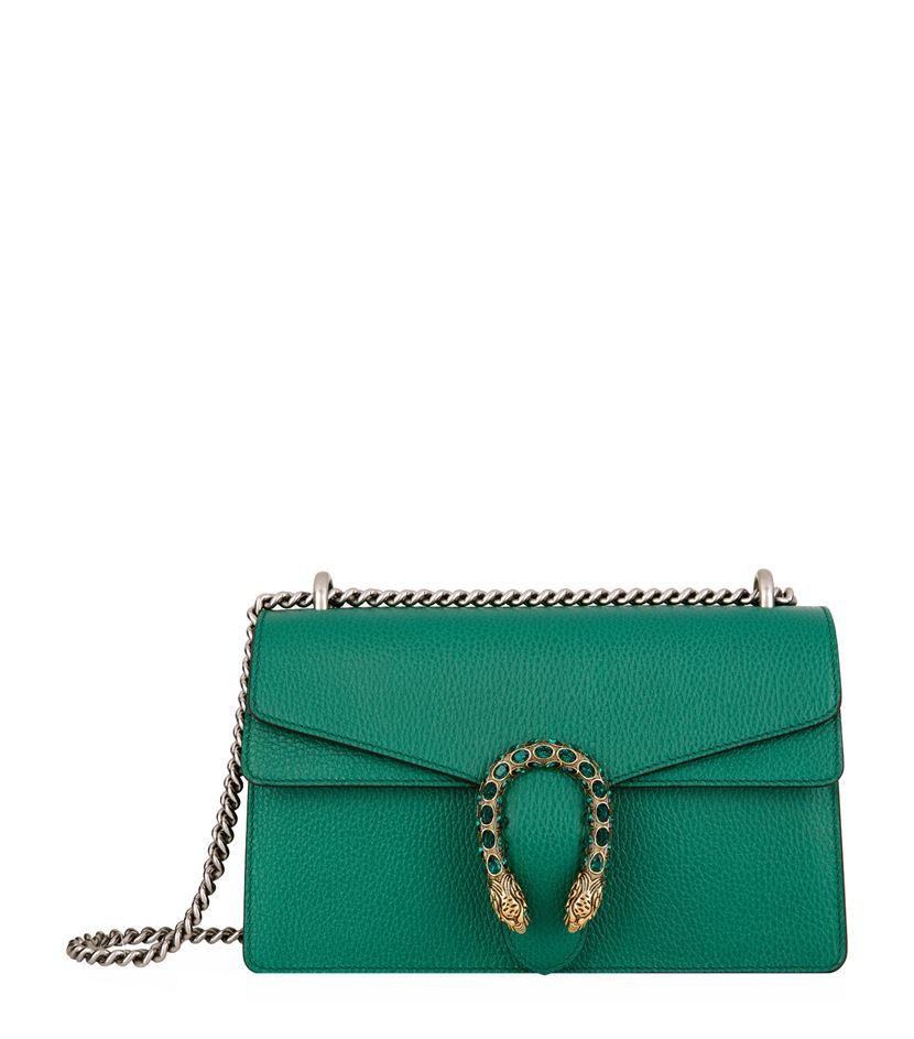 Gucci Canvas Small Leather Dionysus Shoulder Bag in Green - Lyst