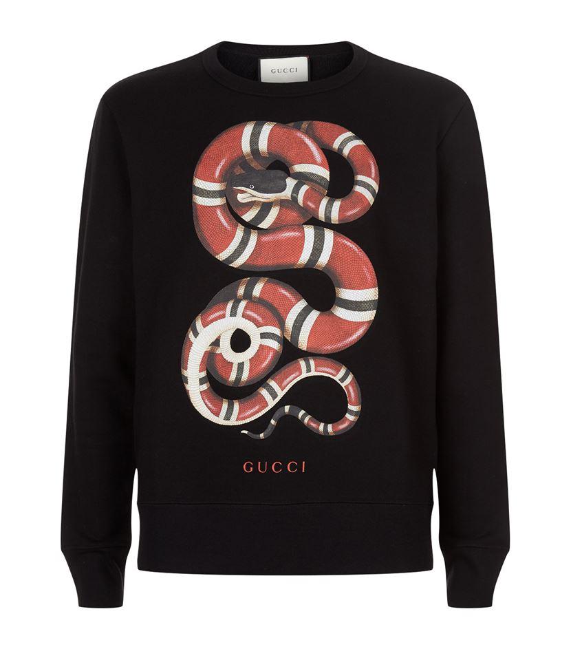 Gucci Cotton Red Snake Jumper for Men - Lyst