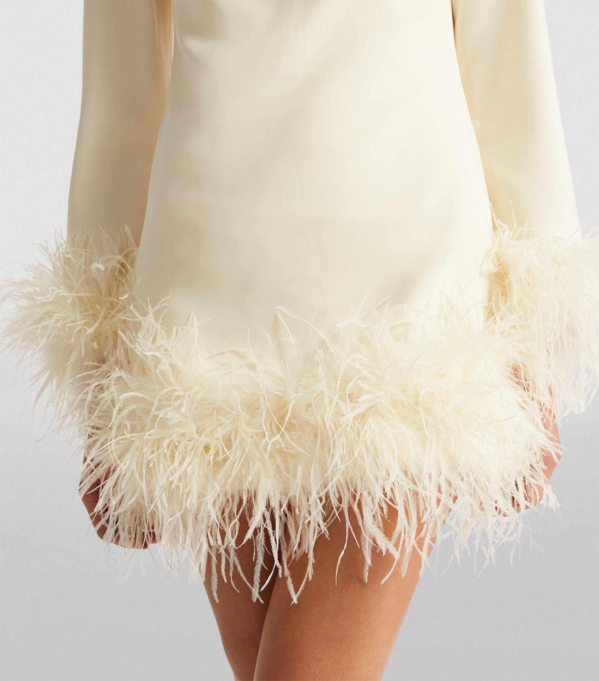 knee length dresses for ladies Feather Crepe Mini Dress