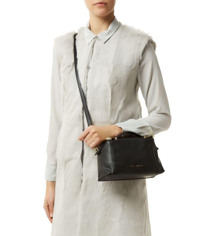 New Ted Baker Grey Albett Small Leather Tote Bag