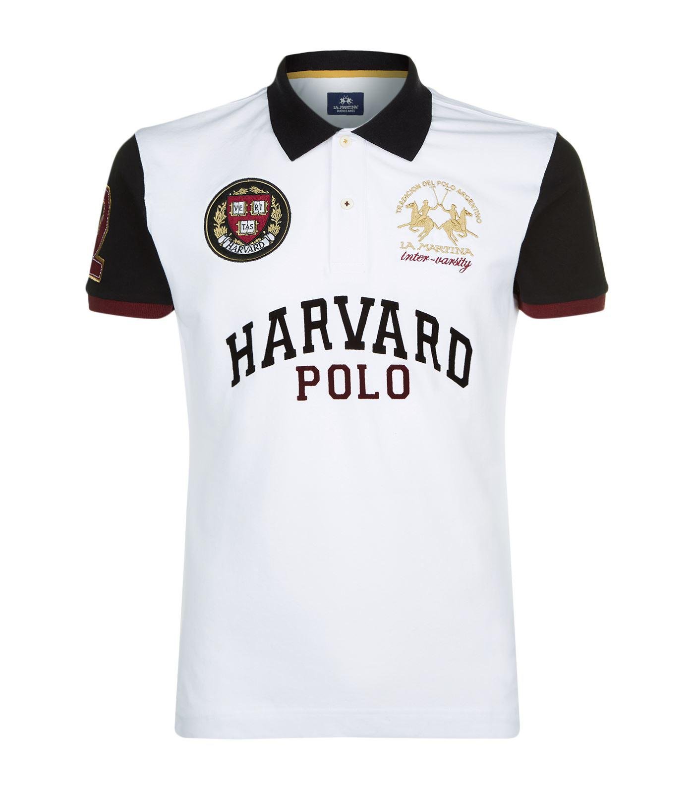 La Martina Harvard Polo Shirt in White for Men | Lyst