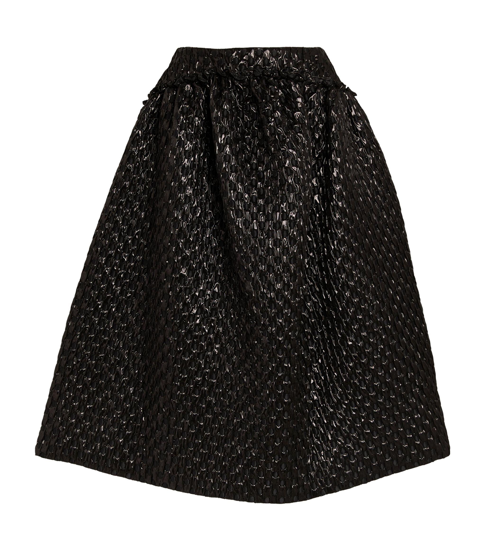 Simone Rocha Tulle Textured Midi Skirt in Black | Lyst