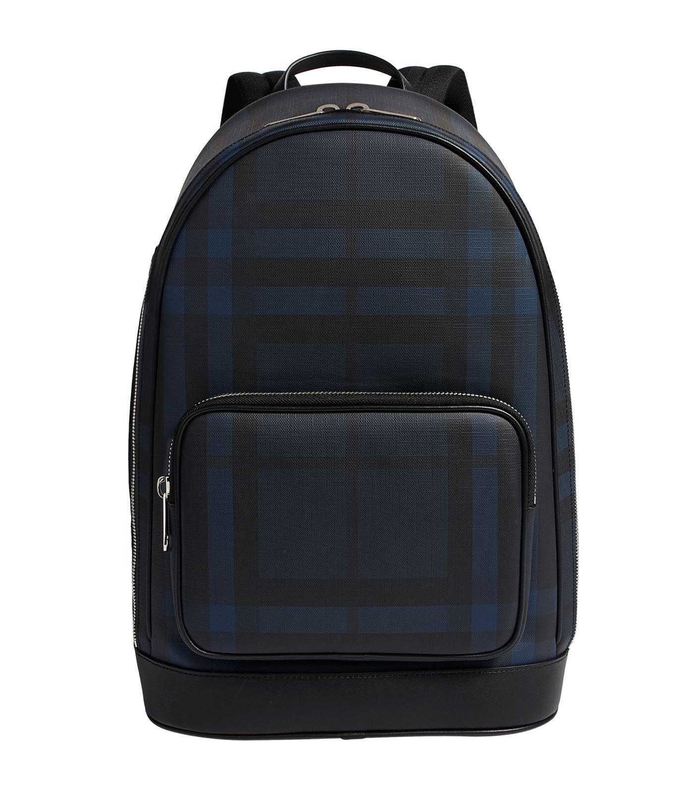 Burberry London Check Backpack in Blue for Men | Lyst