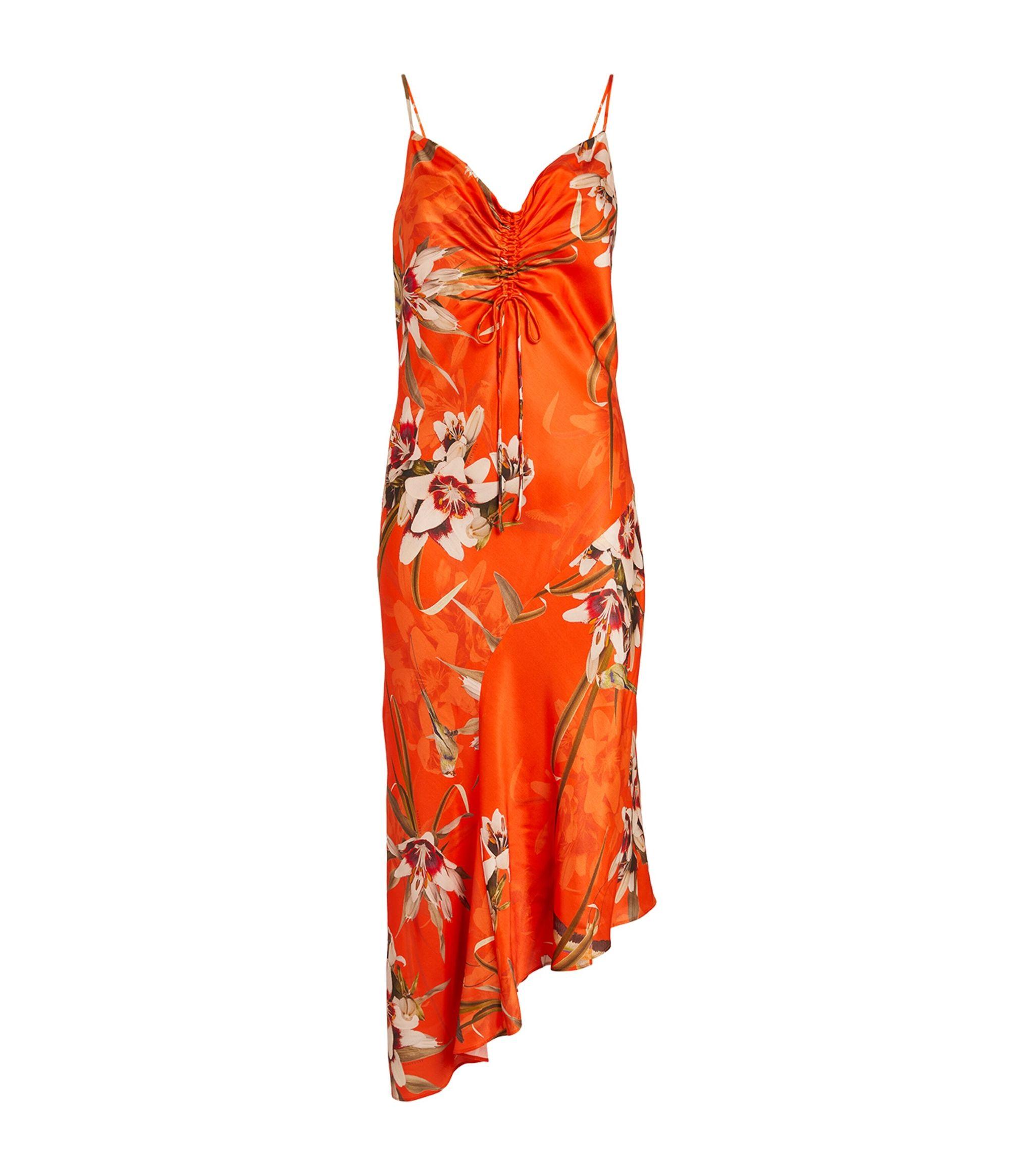 AllSaints Alexia Dorada Midi Dress in Orange | Lyst Canada