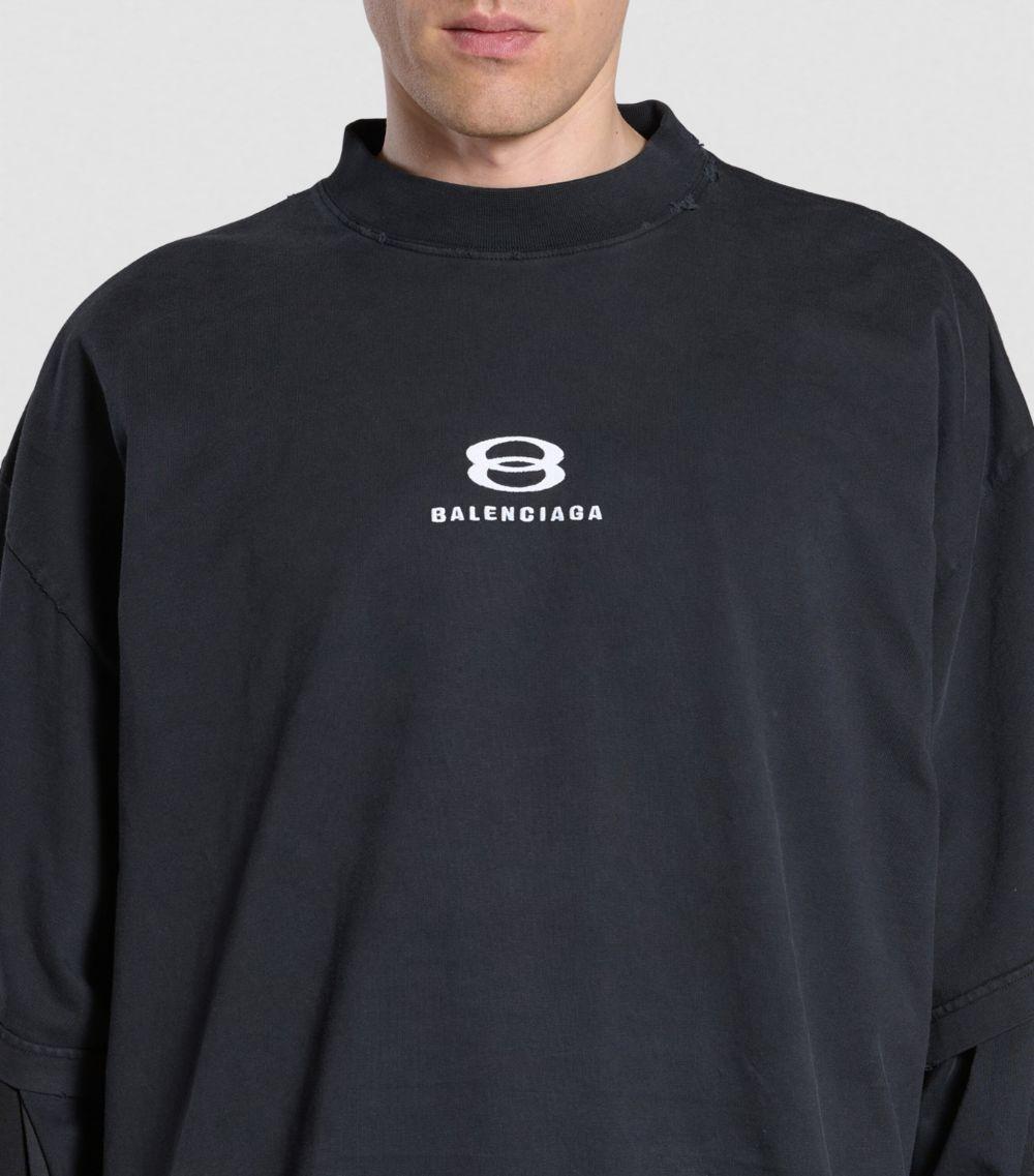 Balenciaga Distressed Unity Sports Icon T-Shirt in Blue | Lyst