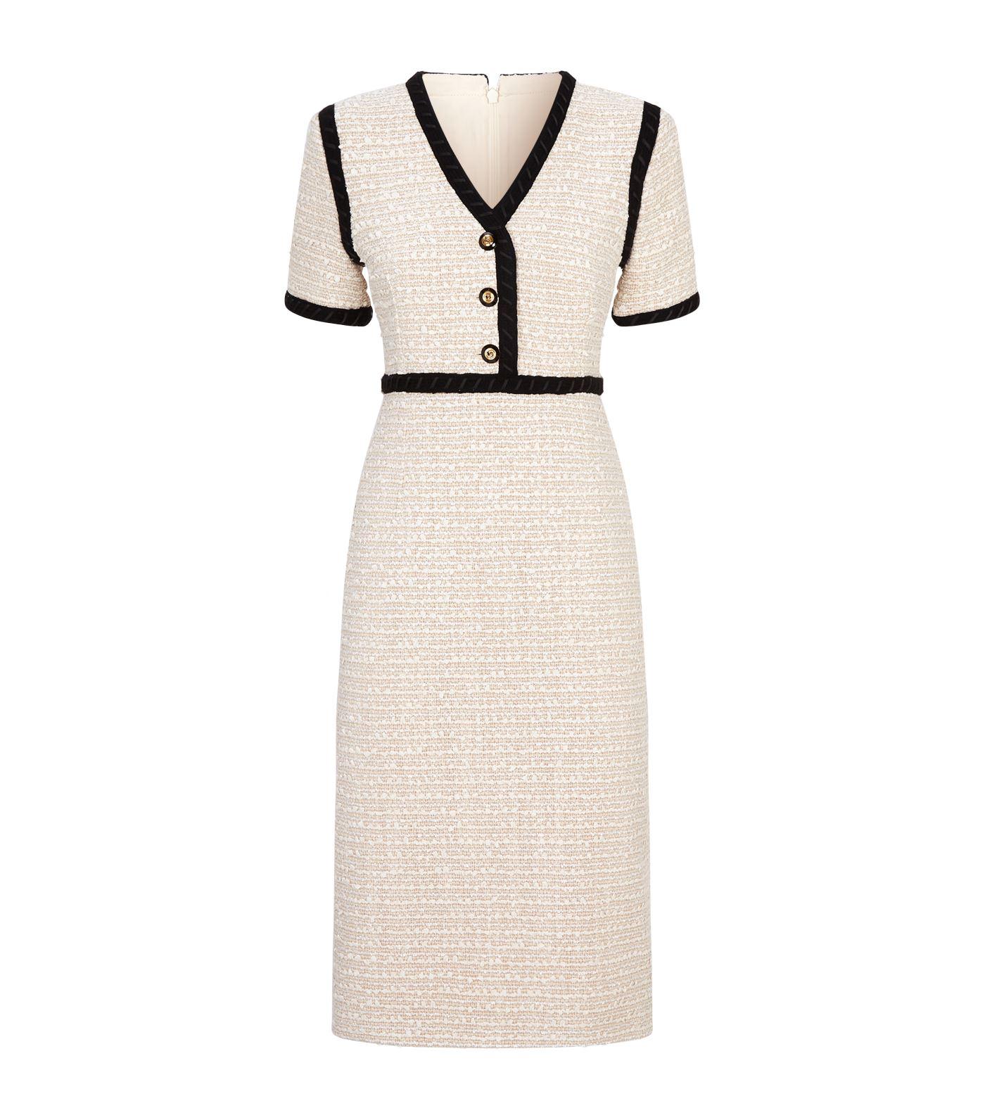 Gucci Tweed Midi Dress in Ivory (White 