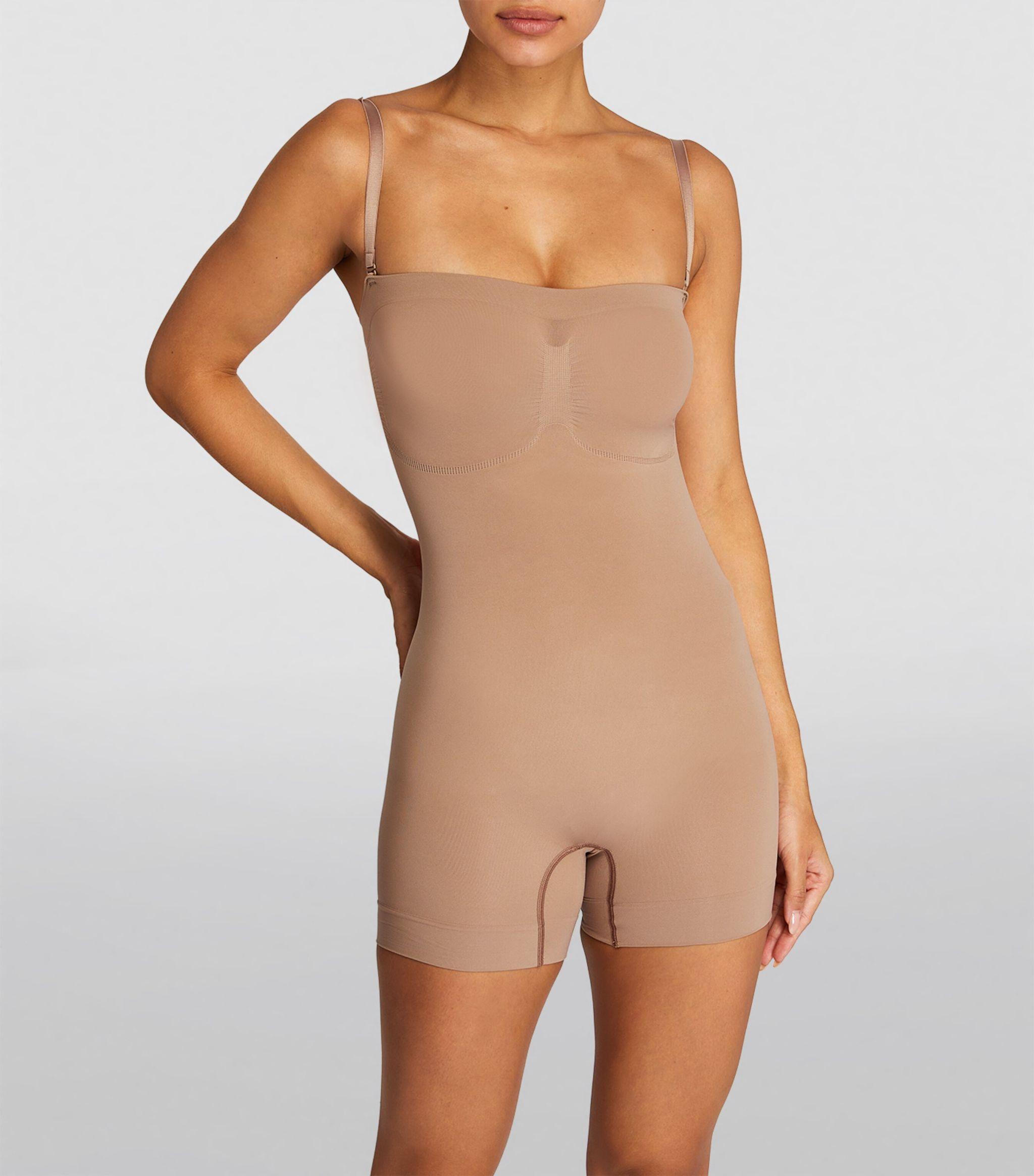 Buy SKIMS Brown Seamless Sculpt Strapless Mid Thigh Bodysuit for