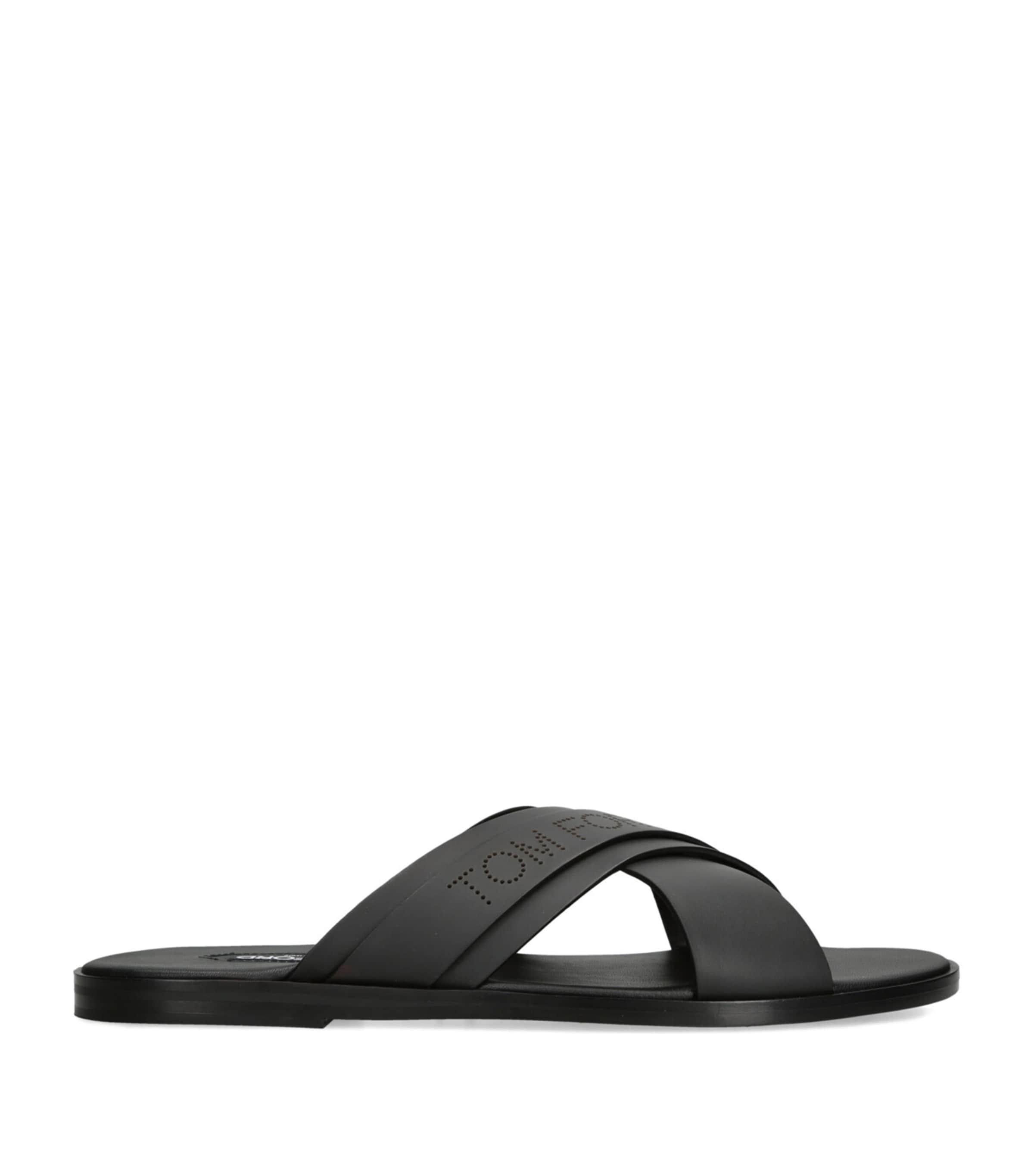 サンダル TOM FORD Black Leather Slippers 29160393_58360503_600.jpg