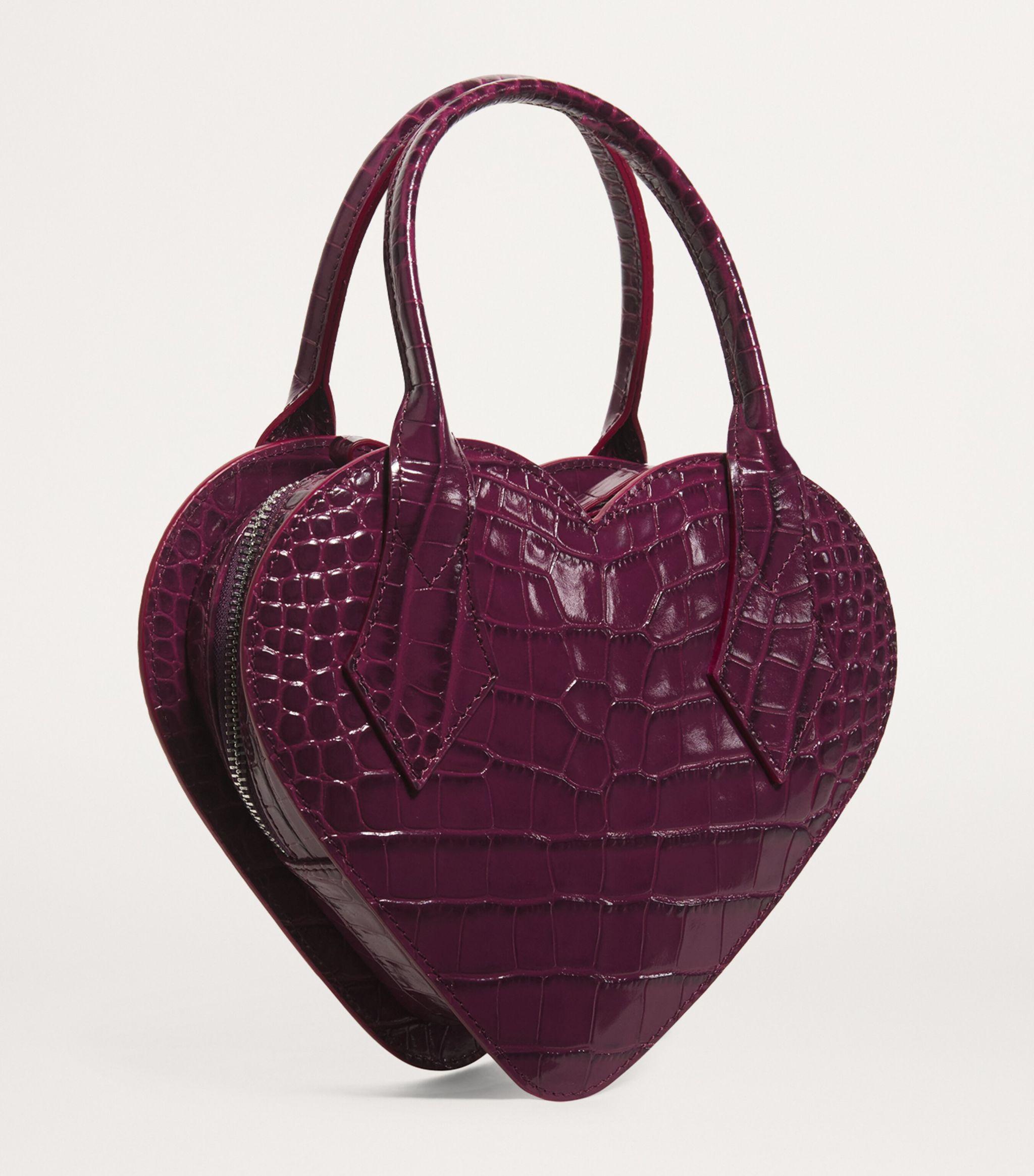 Vivienne Westwood Leather Croc-Embossed Josephine Heart Bag