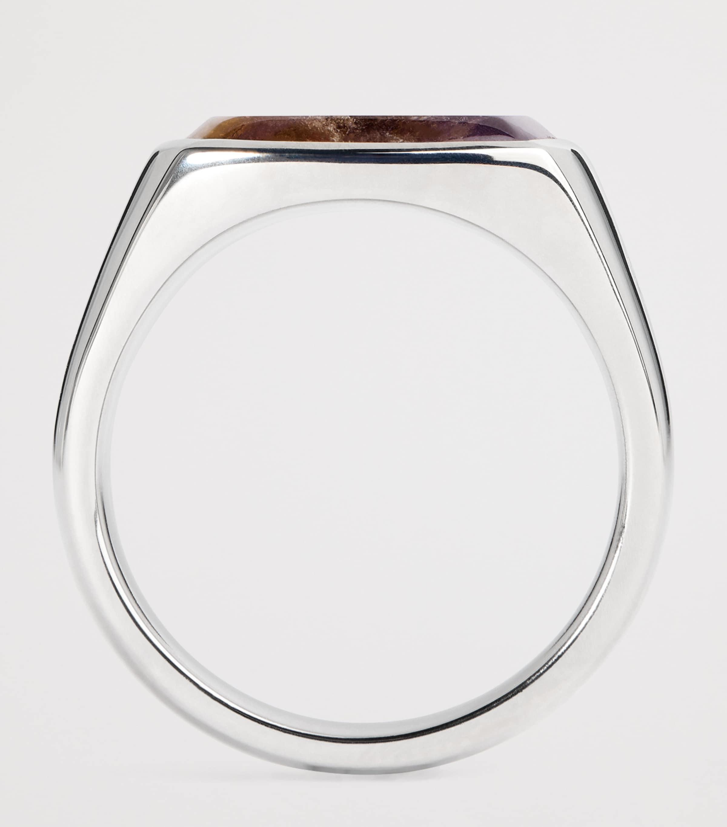 Tom Wood Sterling Cushion Sakura Ring in Metallic for Men | Lyst